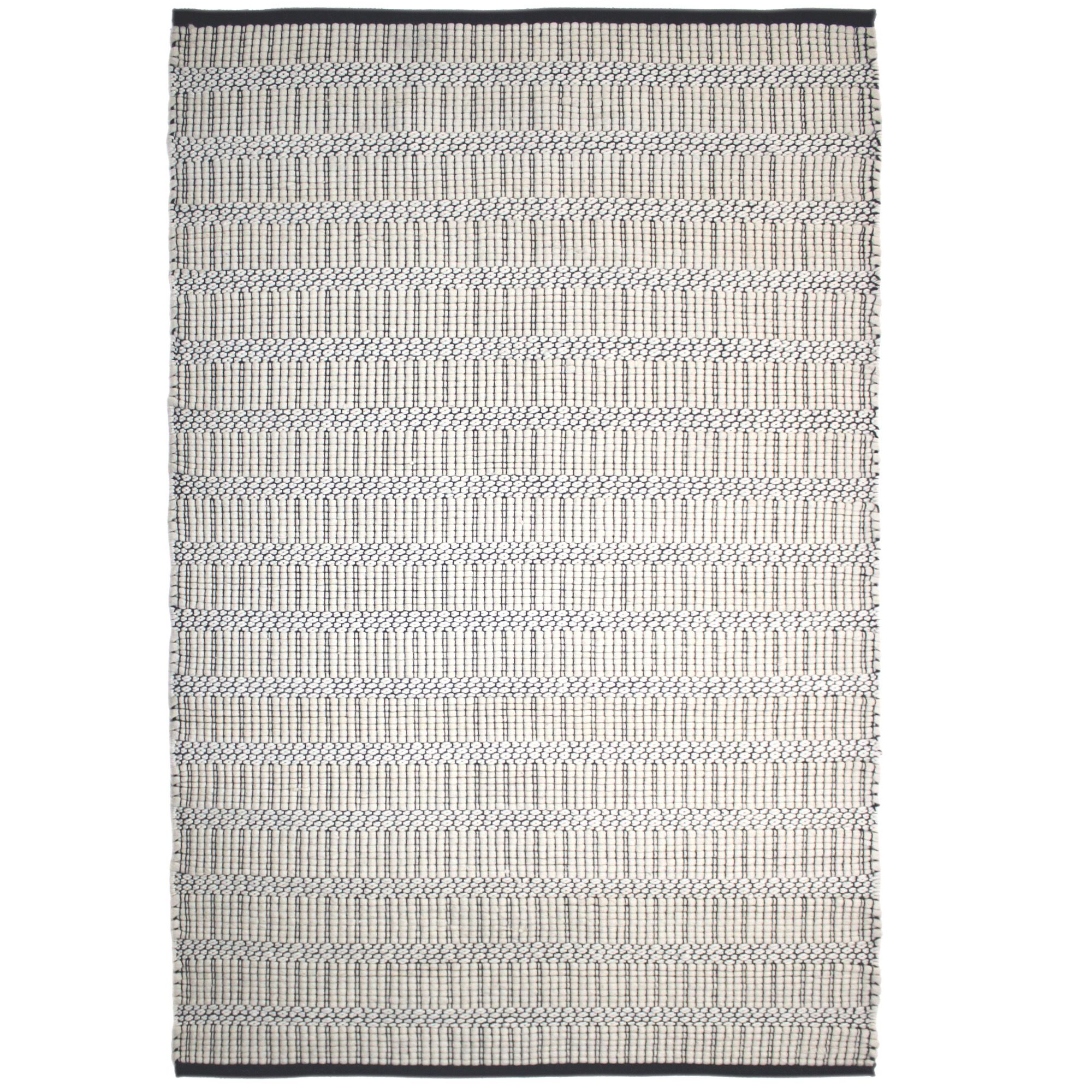 Manzi Striped White & black Rug 170cmx120cm