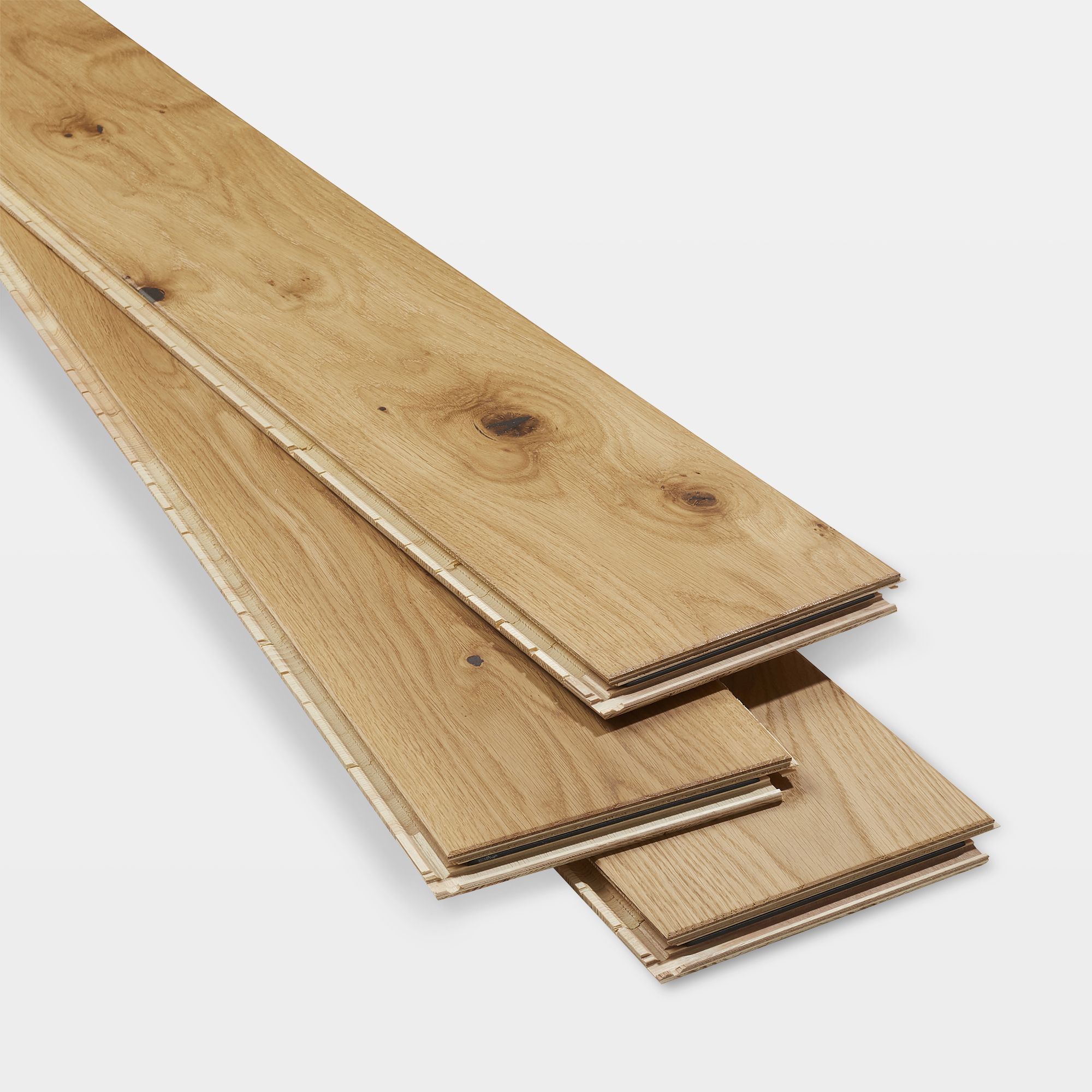 Marcy Natural Oak Real wood top layer Flooring Sample, (W)180mm
