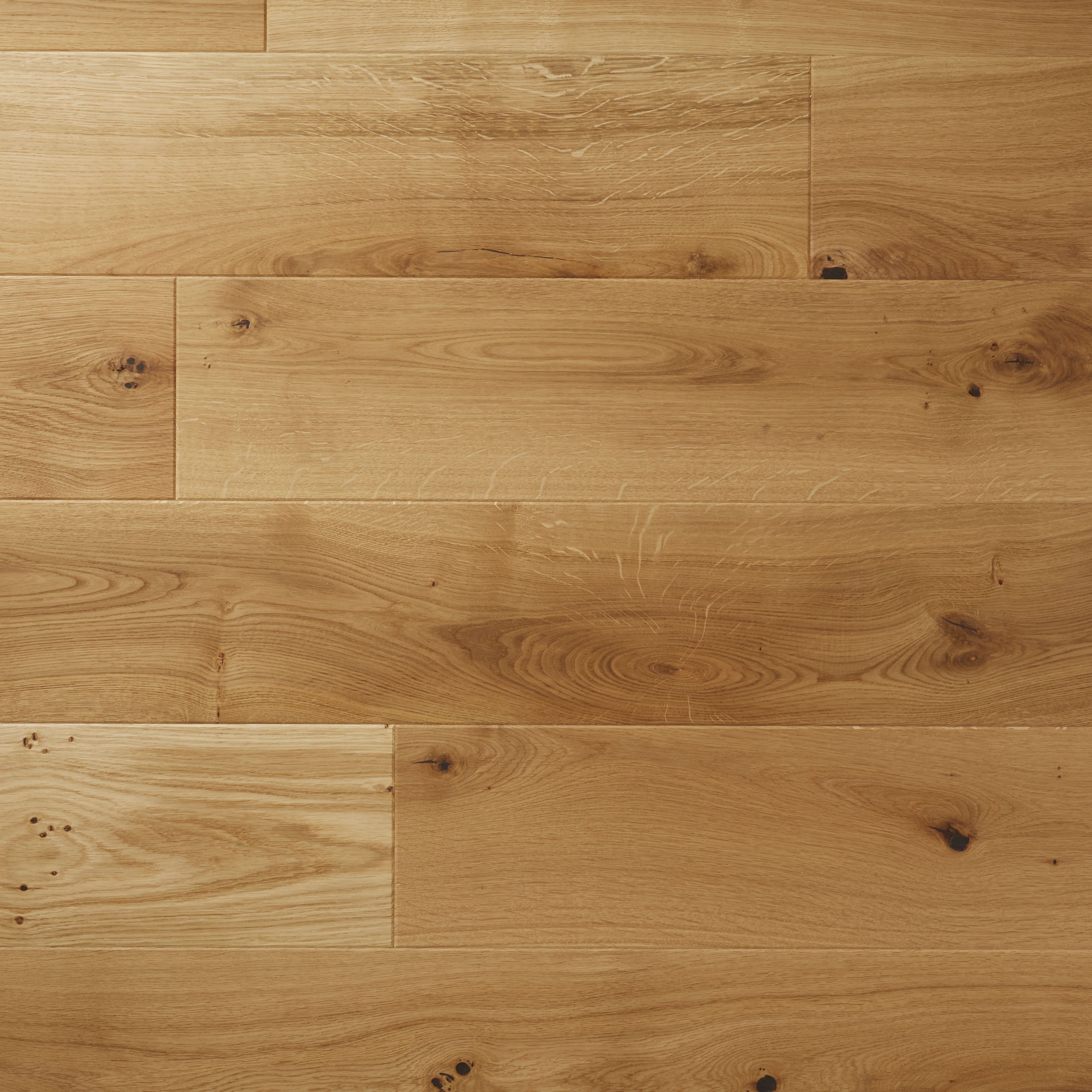 Marcy Natural Oak Real wood top layer Flooring Sample, (W)180mm