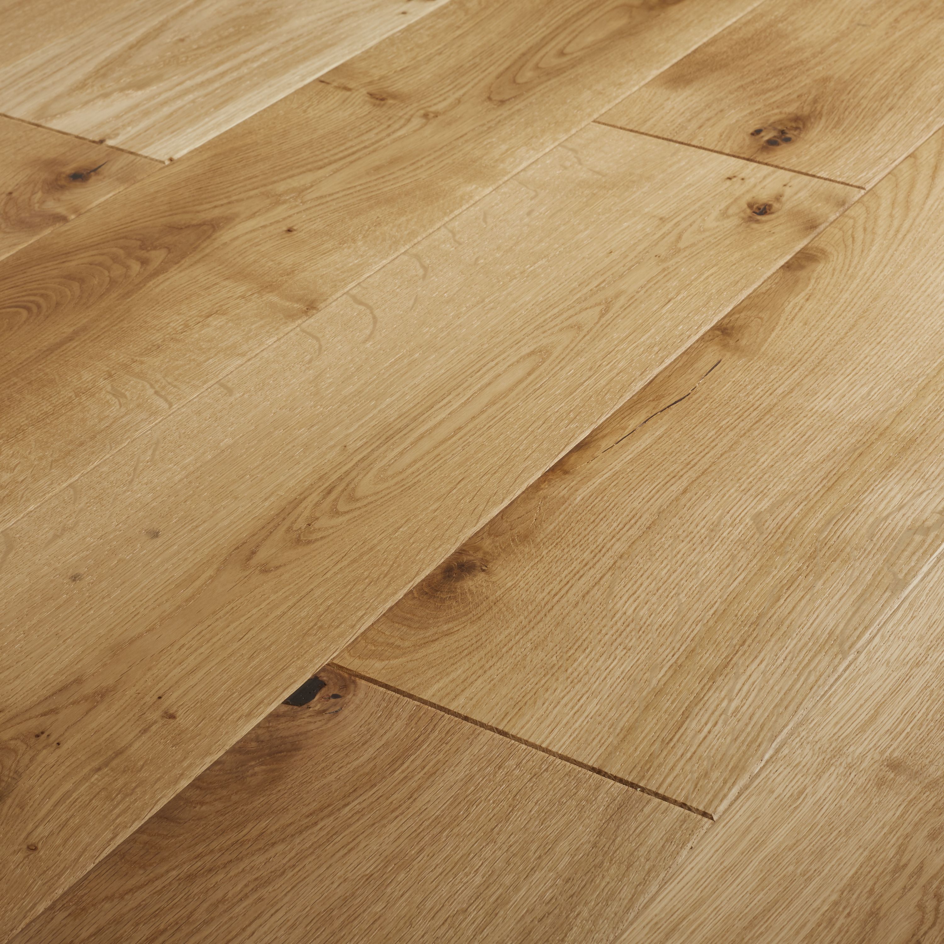Marcy Natural Oak Real wood top layer Flooring Sample, (W)180mm