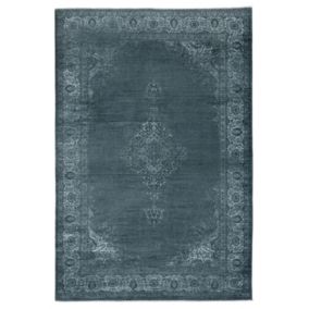 Mary Lou Charcoal Traditional Extra large Rug, (L)280cm x (W)195cm