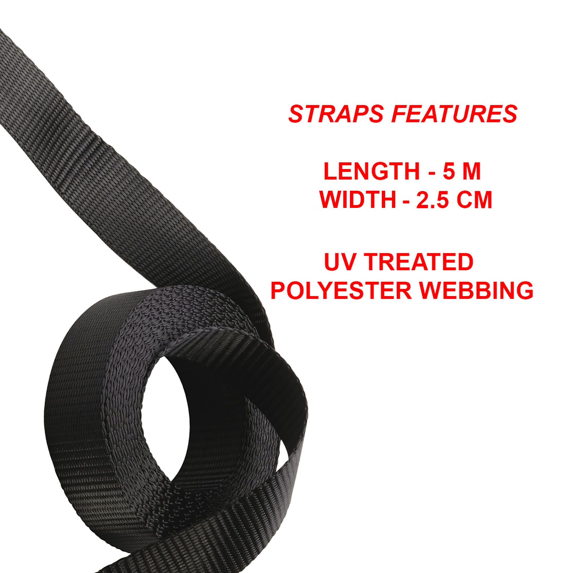 Master Lock Black Ratchet strap (L)5m (W)25mm