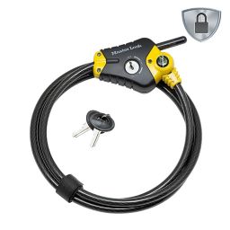 Master Lock Black & yellow Braided steel Cylinder Cable lock (L)1.8m