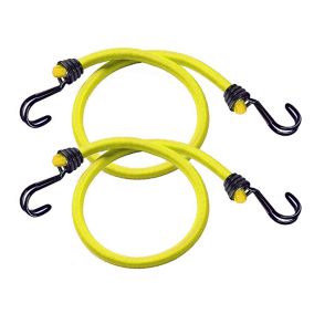 Master Lock Black & yellow Bungee cord with hooks (L)1m, Pack of 2