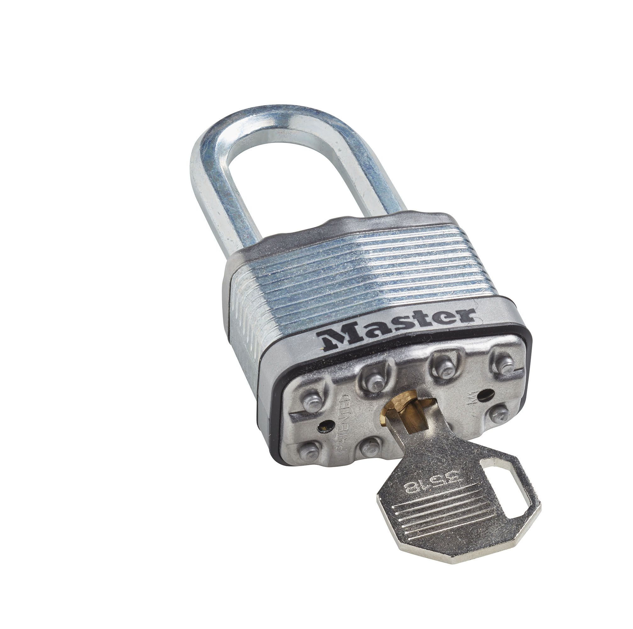 Master Lock Excell Heavy duty Laminated Steel Black Medium Open shackle Padlock (W)45mm