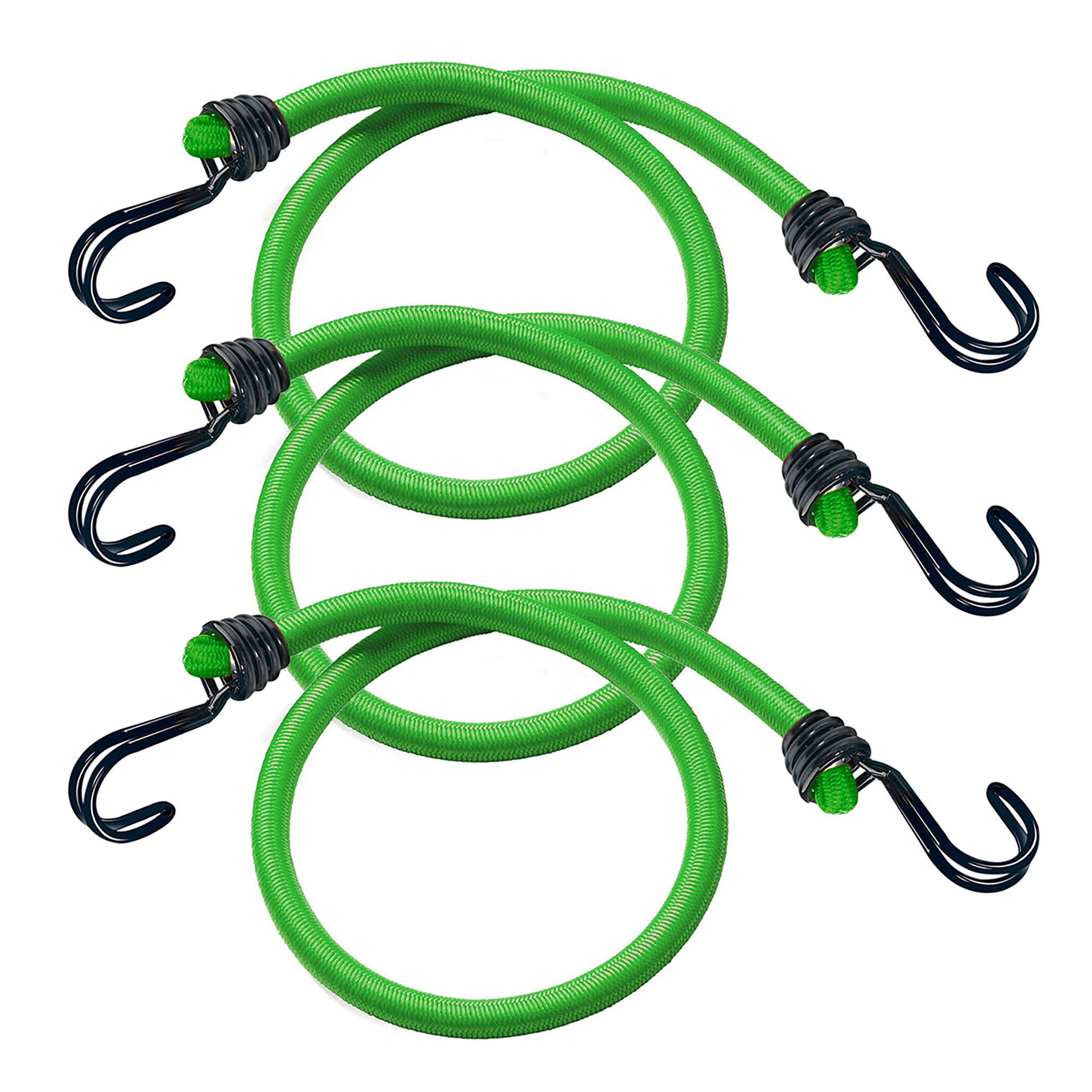 Master Lock Green Bungee cord with hooks (L)0.8m, Pack of 2