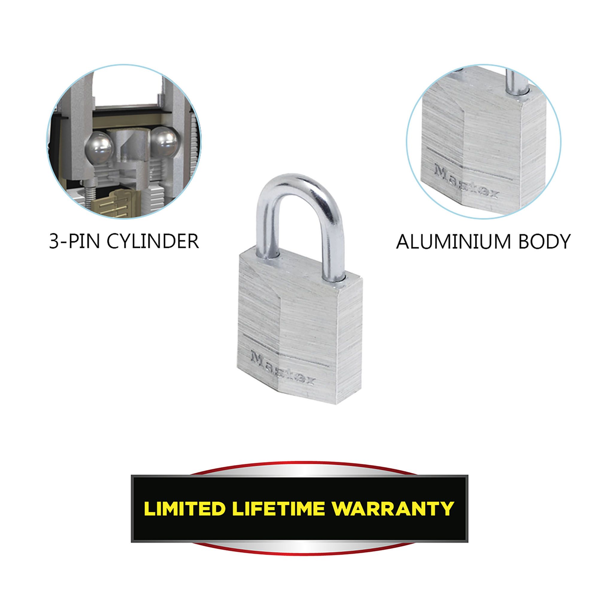 Master Lock Keyed alike Aluminium Small Open shackle Padlock (W)20mm, Pack of 4