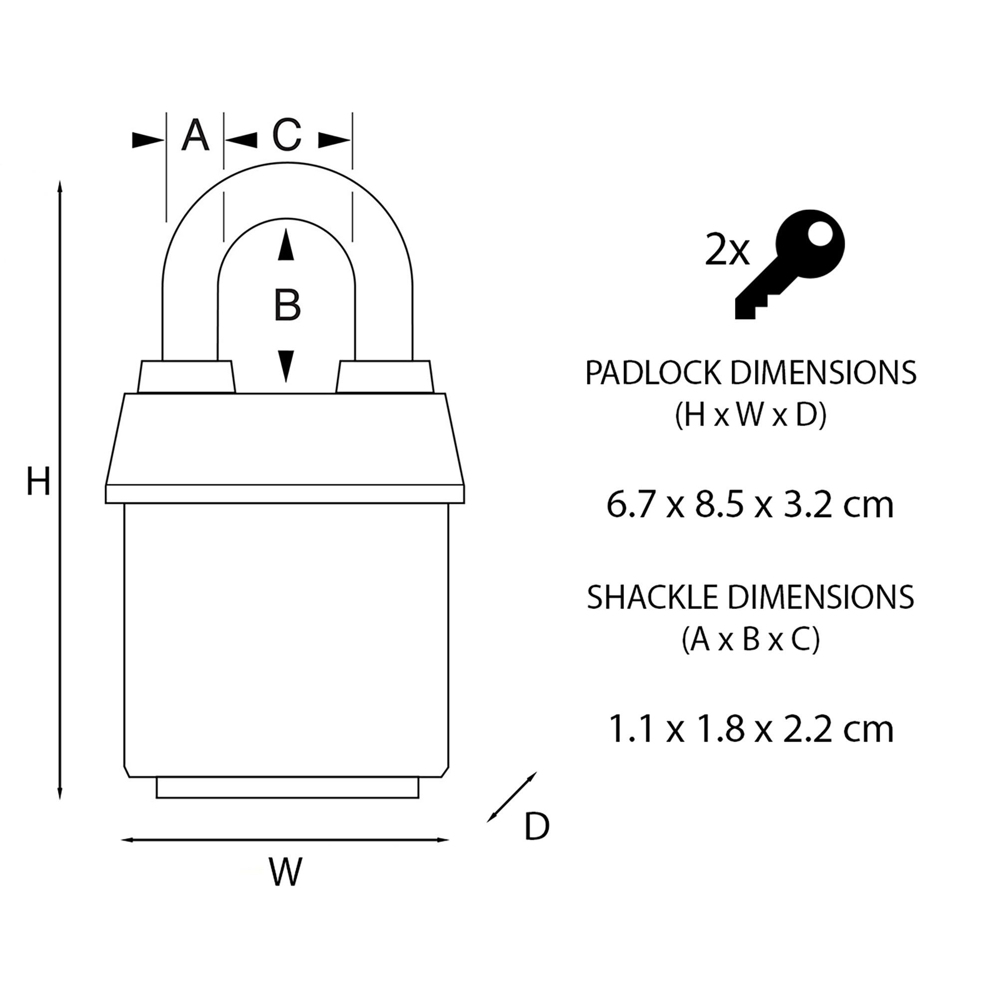 Master Lock Laminated Steel Black Closed shackle Padlock (W)67mm