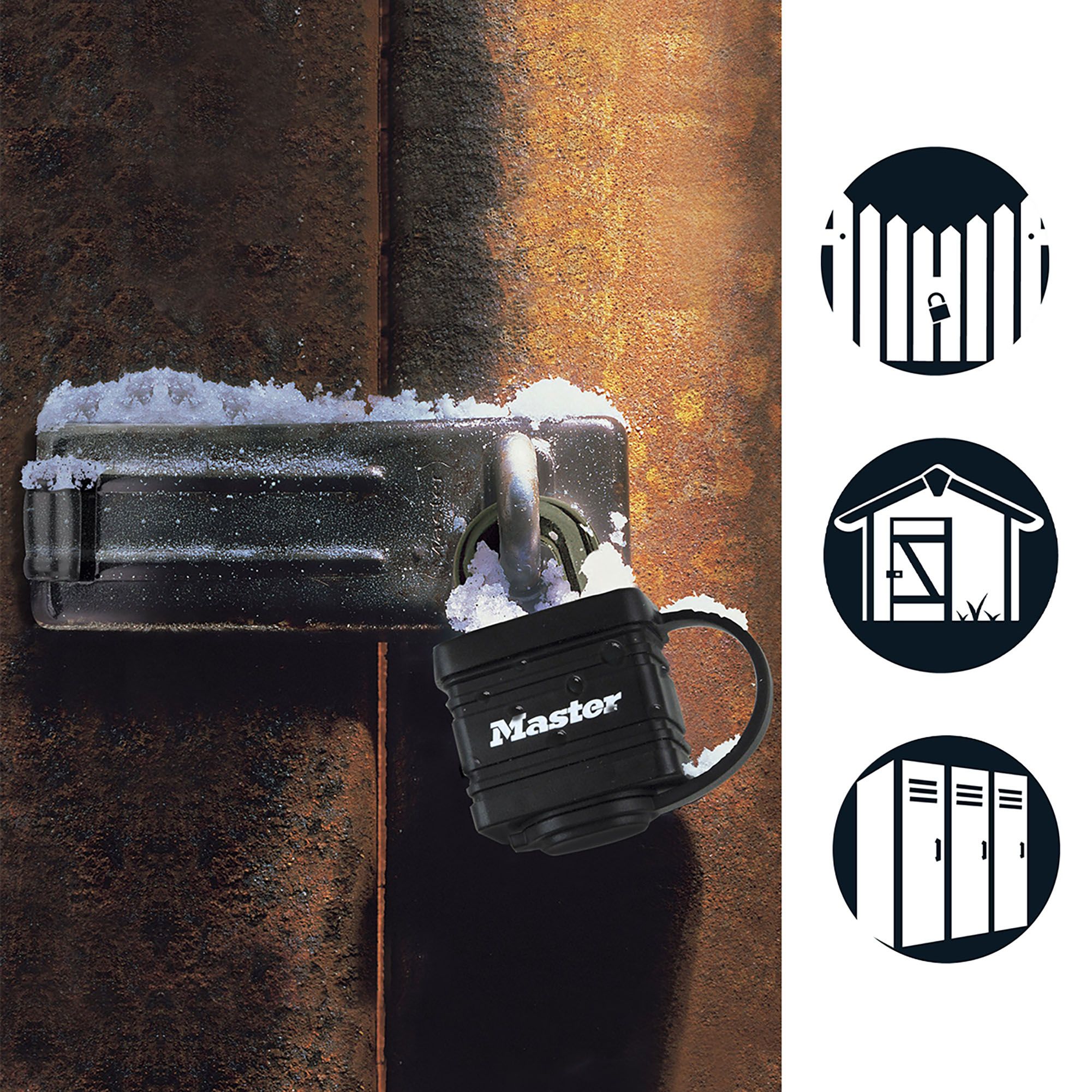 Master Lock Laminated Steel Hardened steel Black Padlock with Thermoplastic cover (W)40mm