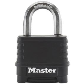 Master Lock Weather tough Black Zinc Combination Padlock (W)56mm