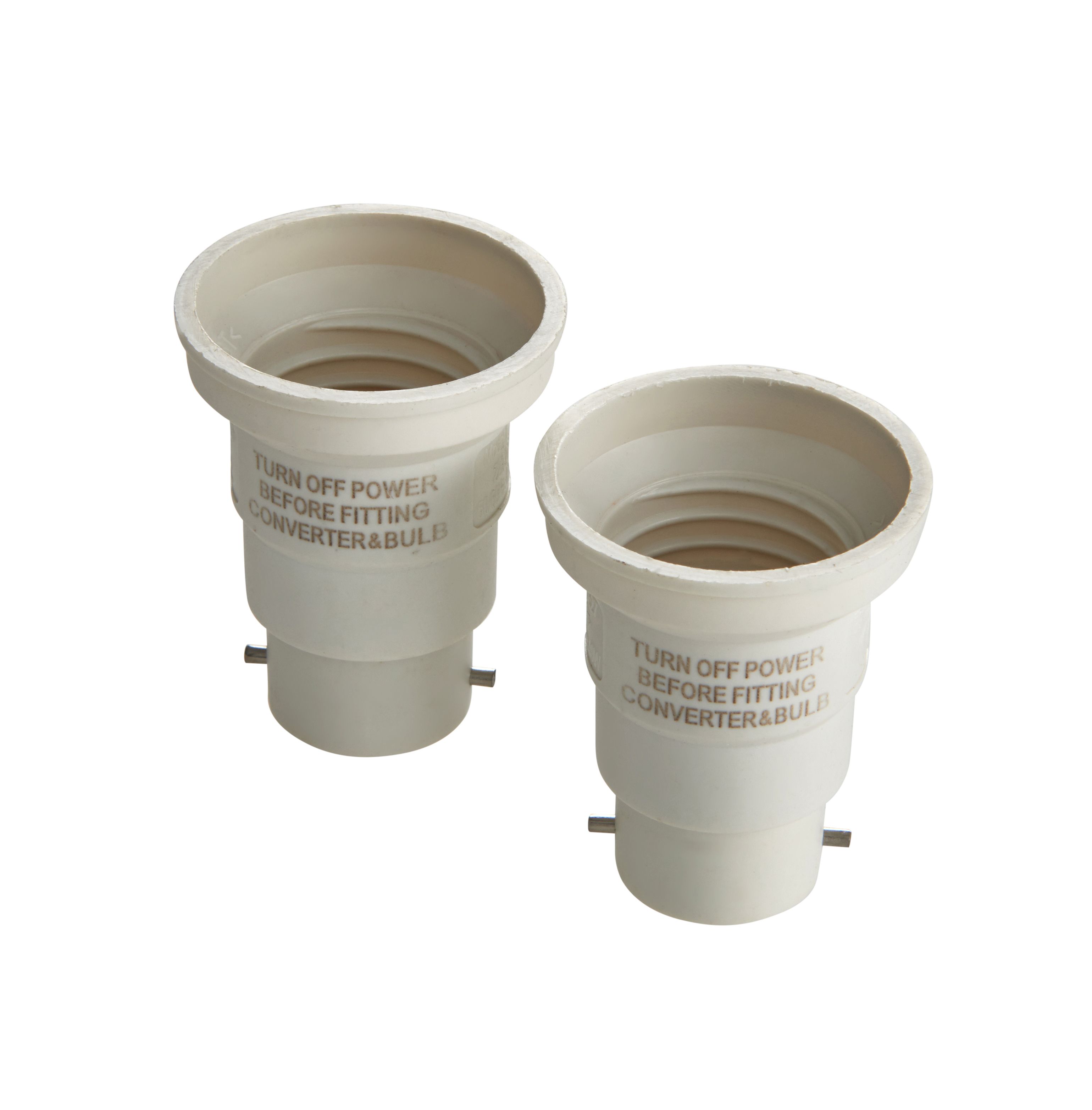 Masterlite B22 to E27 Light bulb cap converter Pack of 2