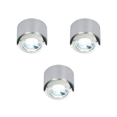 Masterlite Chrome effect Mains powered LED Cabinet light IP20 Pack of 3 Tradepoint
