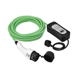 Masterplug 10A 2.3kW Mode 2 3-pin plug to Type 2 Electrical vehicle charging cable 10m