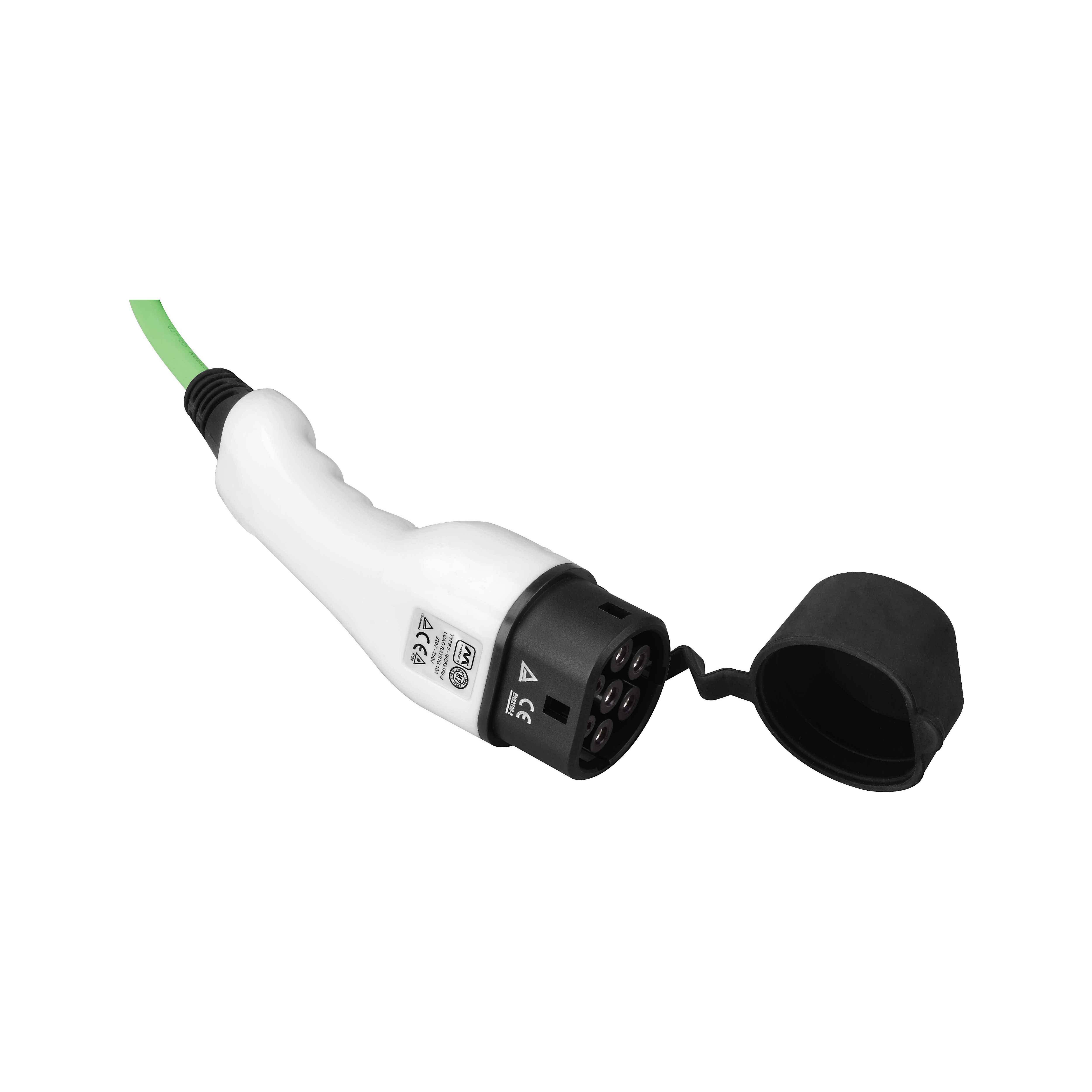 Masterplug 10A 2.3kW Mode 2 3-pin plug to Type 2 Electrical vehicle charging cable 5m