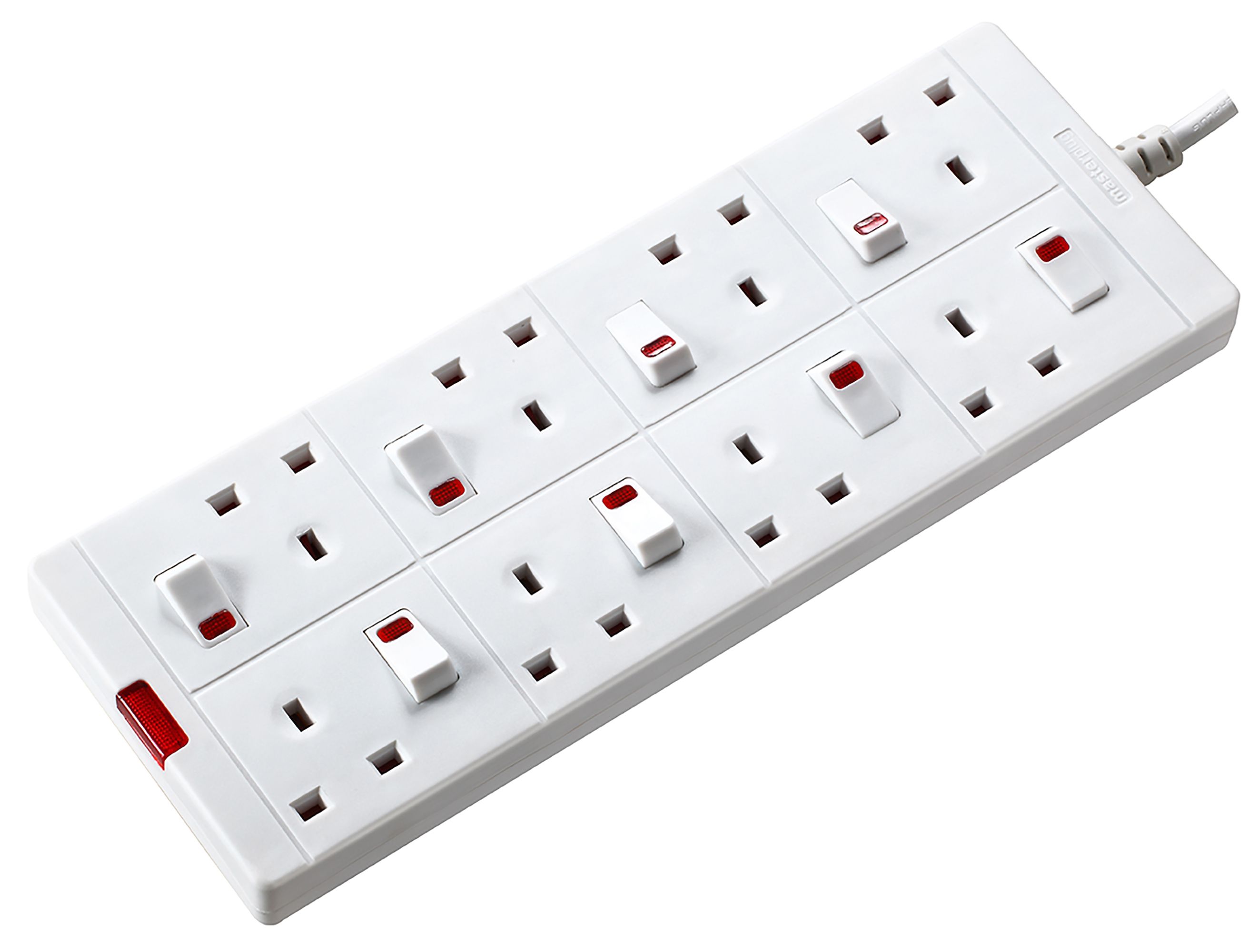 Masterplug 13A White Extension lead, 2m | Tradepoint