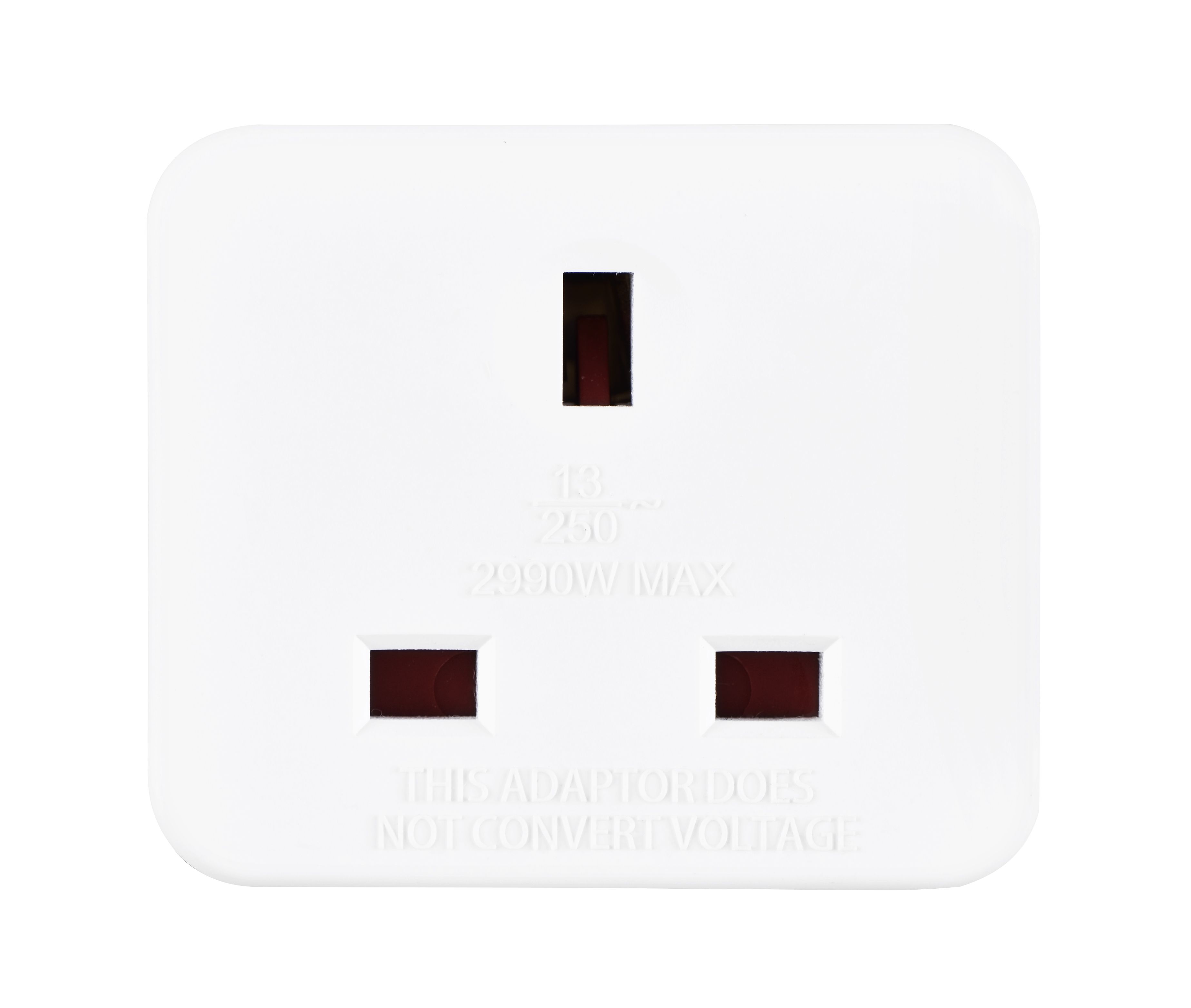 Masterplug 13A White UK to EU Travel adaptor