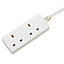 Masterplug 2 socket 10A White Extension lead, 5m