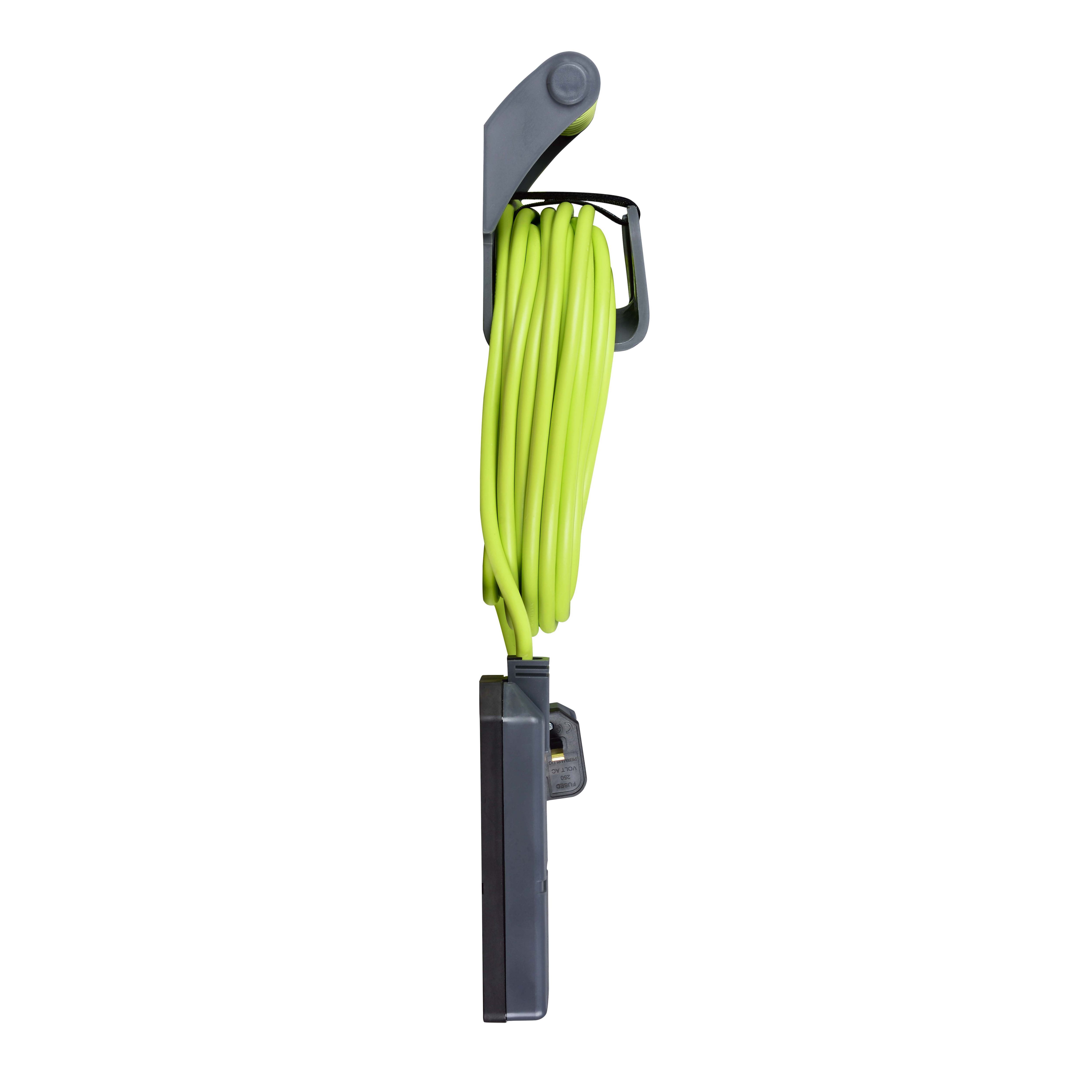 Masterplug 2 socket 13A Grey & green Extension lead, 10m