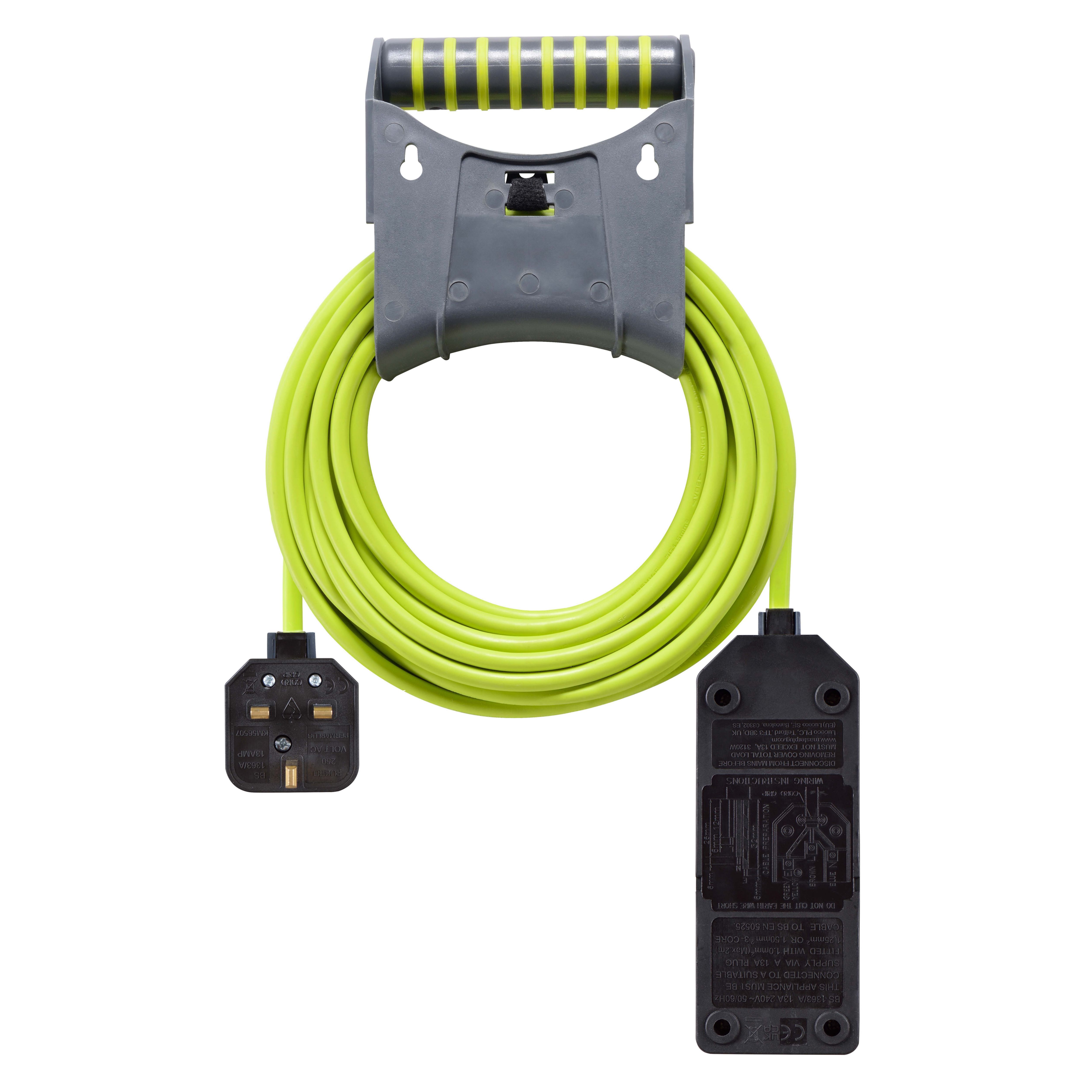 Masterplug 2 socket 13A Grey & green Extension lead, 10m