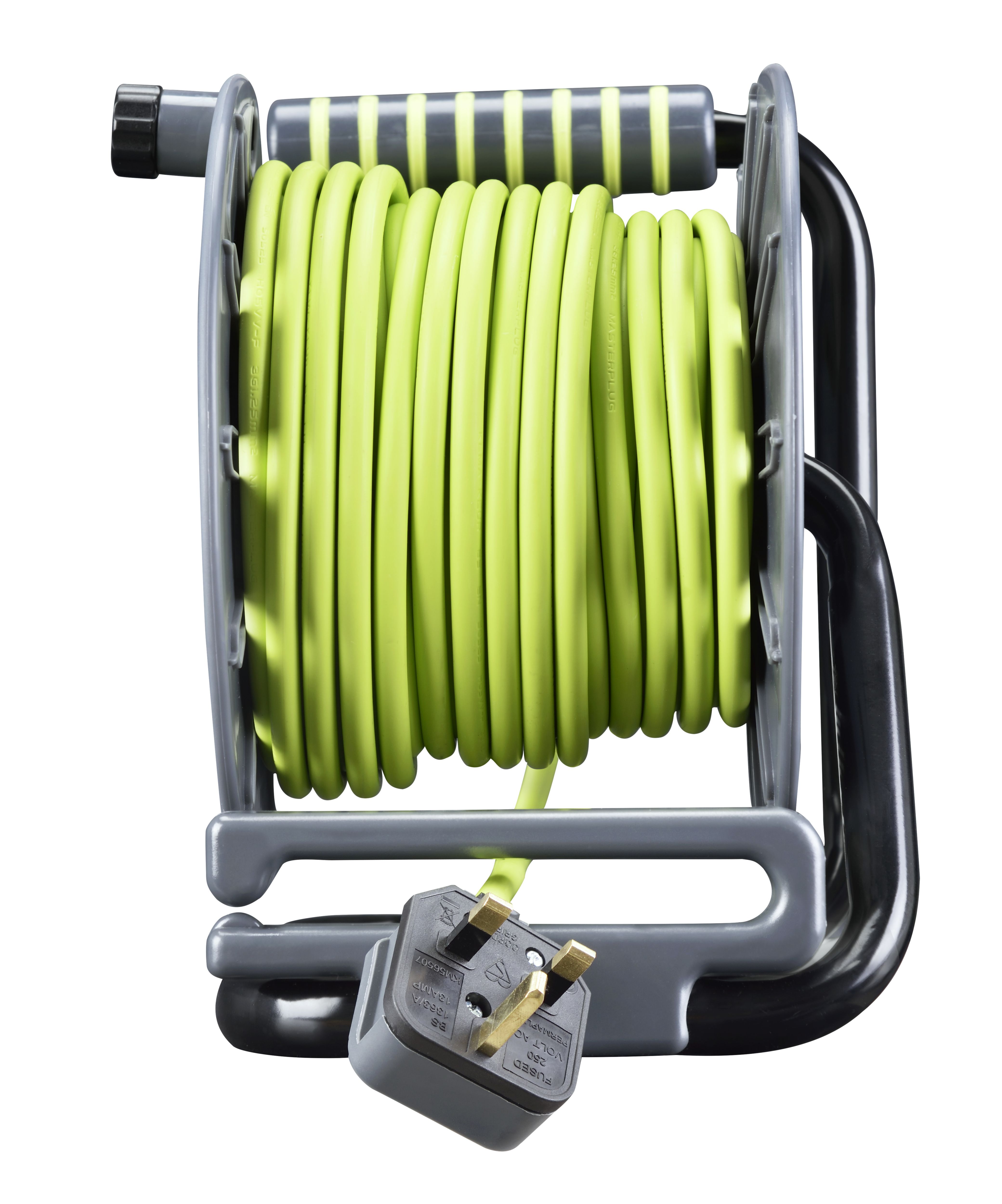 Masterplug 2 socket Cable reel with USBs, 20m