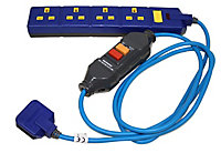 Masterplug 4 socket 13A Blue Extension lead, 2m