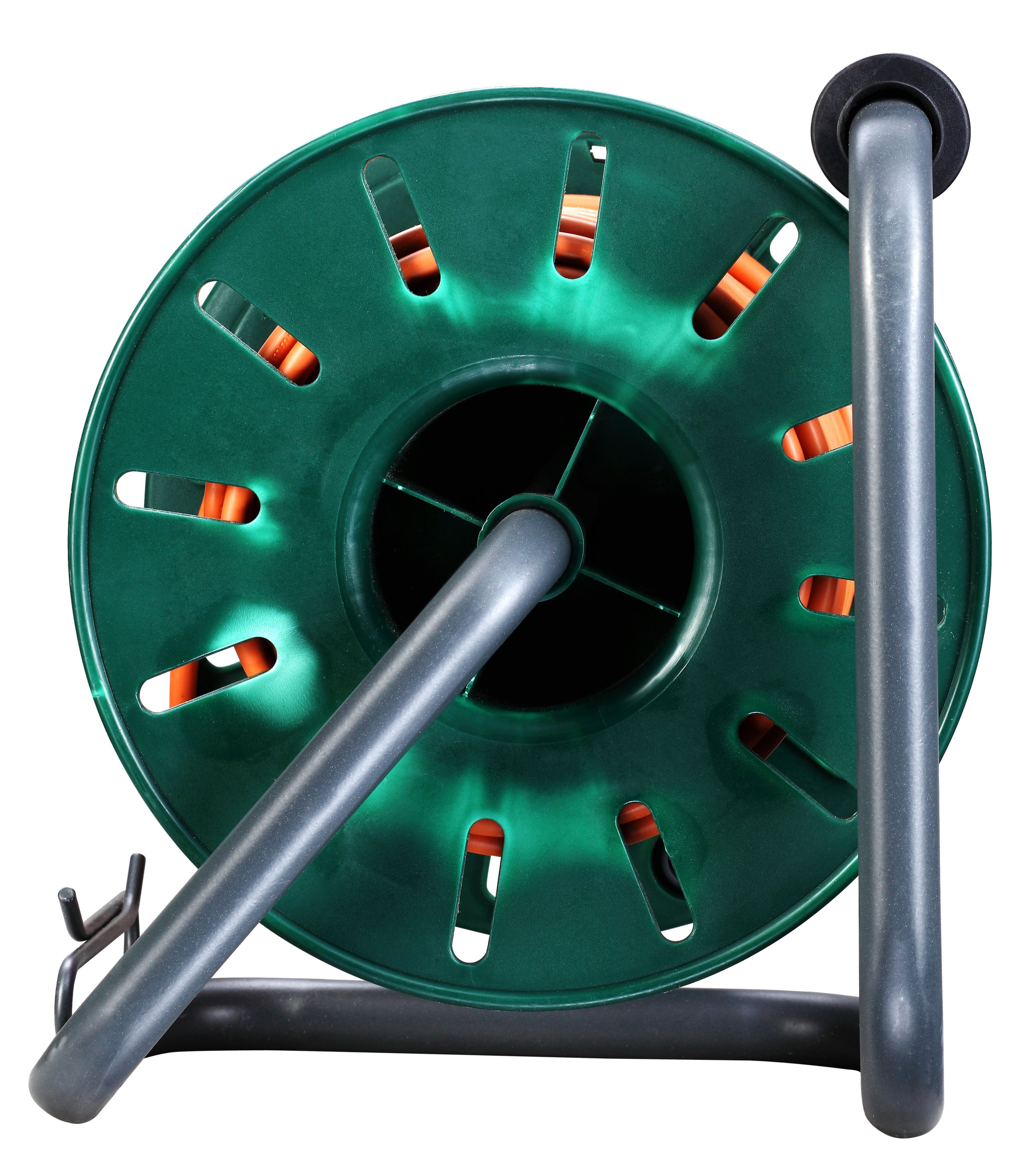 Masterplug 4 socket Green & orange Outdoor Cable reel, 25m