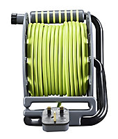 Masterplug 4 socket Grey & green Cable reel, 25m