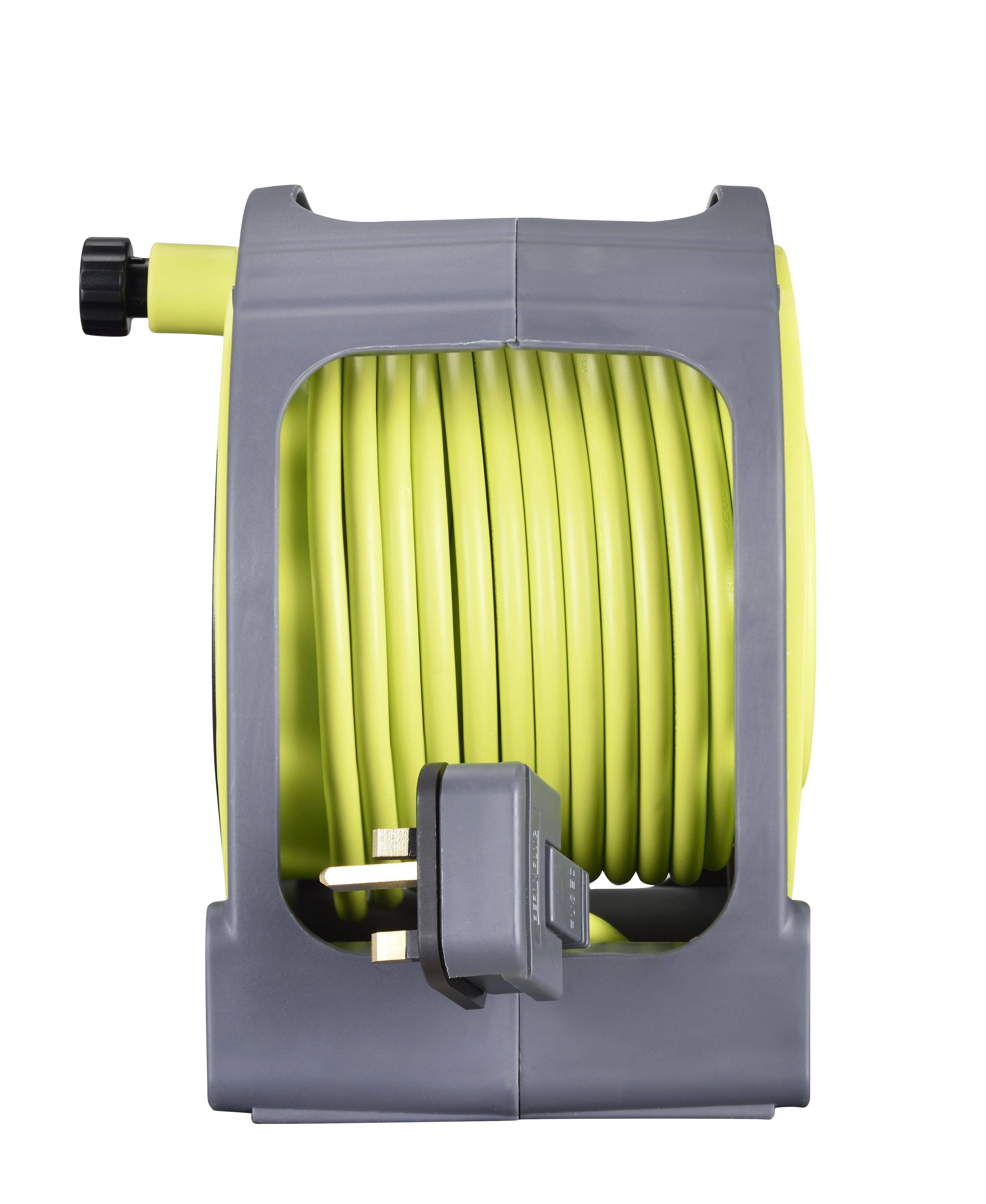 Masterplug 4 socket Grey & green Indoor & outdoor Cable reel, 15m