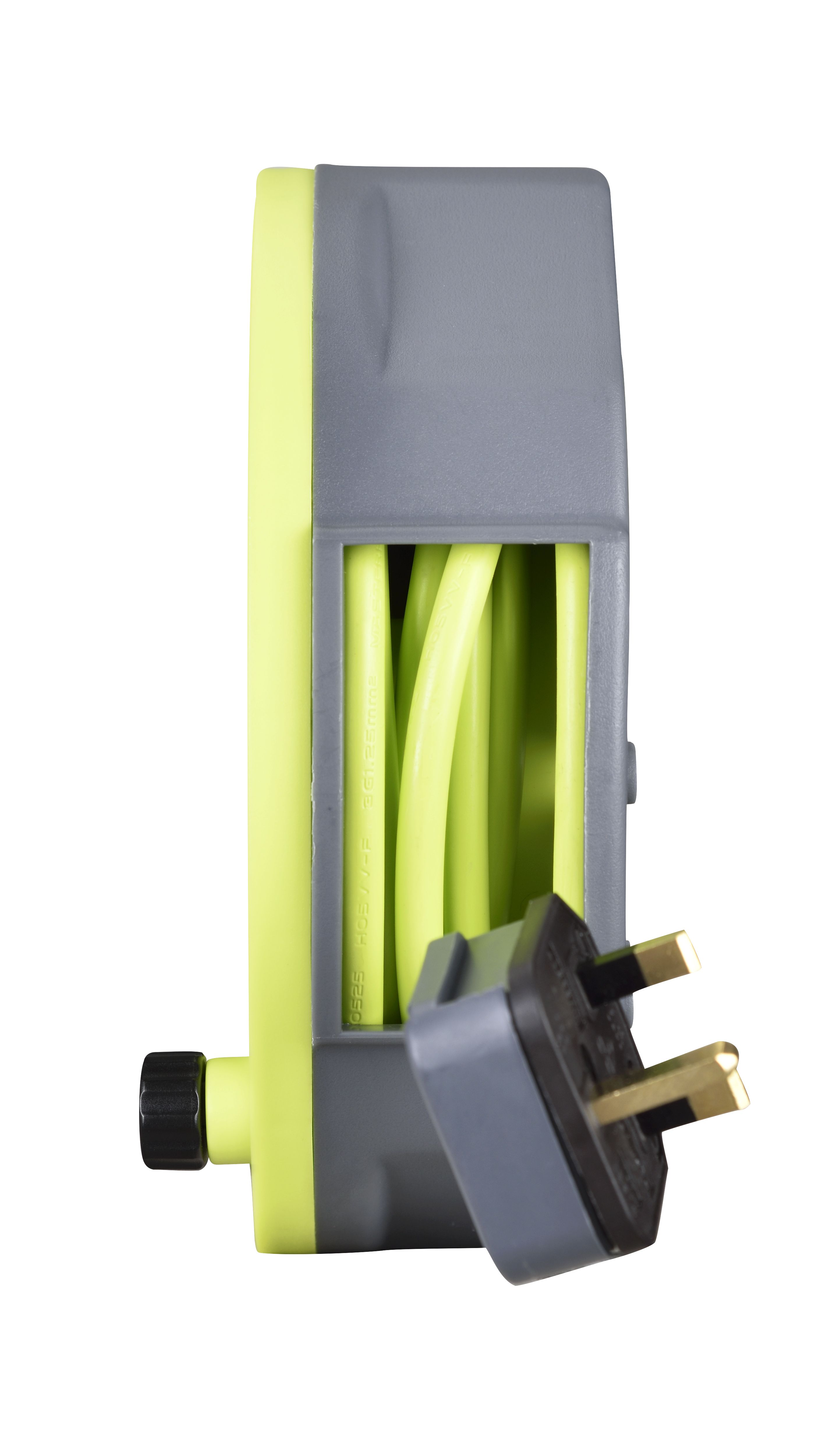 Masterplug 4 socket Grey & green Indoor & outdoor Cable reel, 5m
