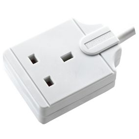Masterplug Basic 1 socket Unswitched White Extension lead, 8m
