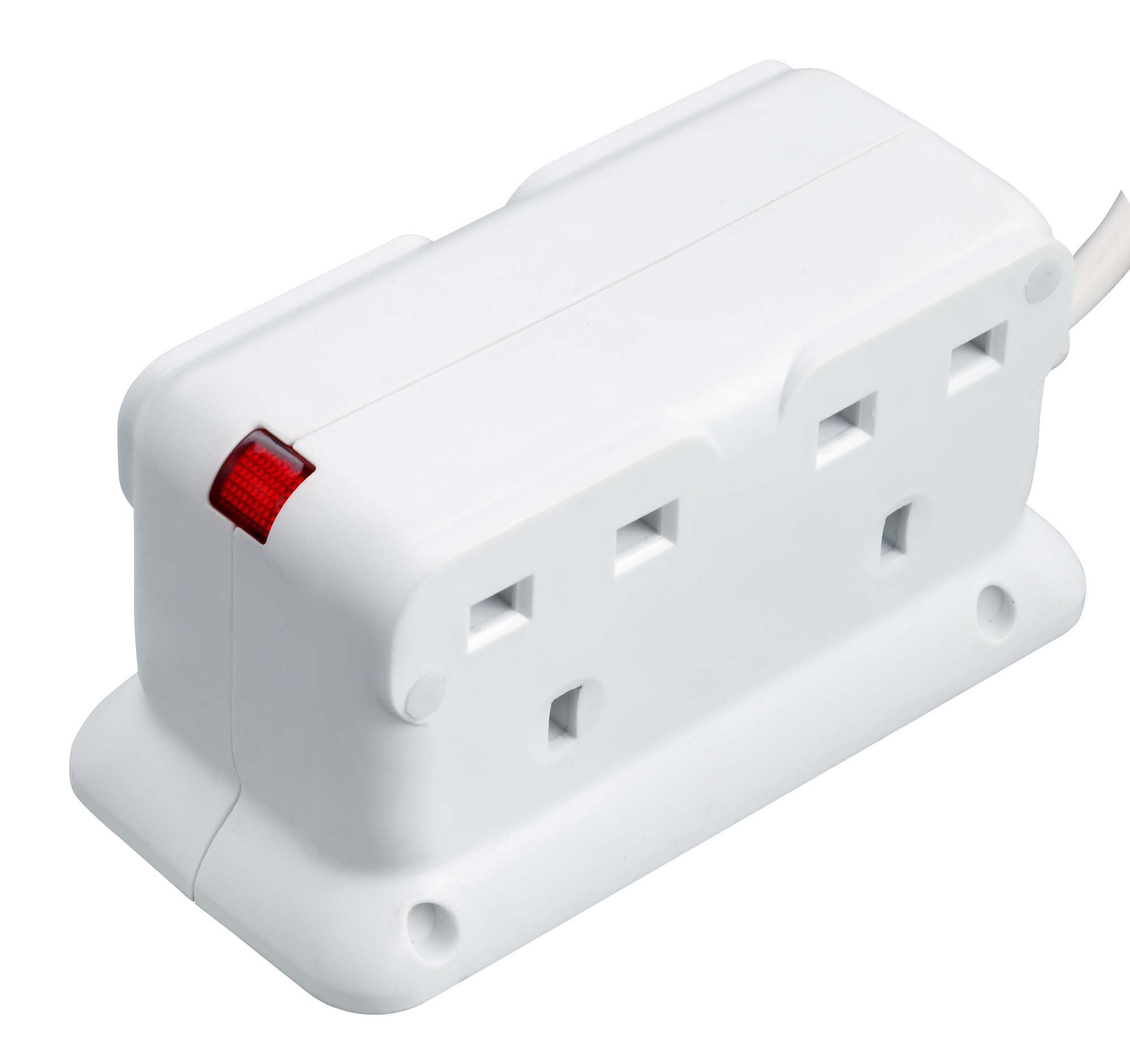 Masterplug Basic 4 socket Unswitched White Extension lead, 8m 