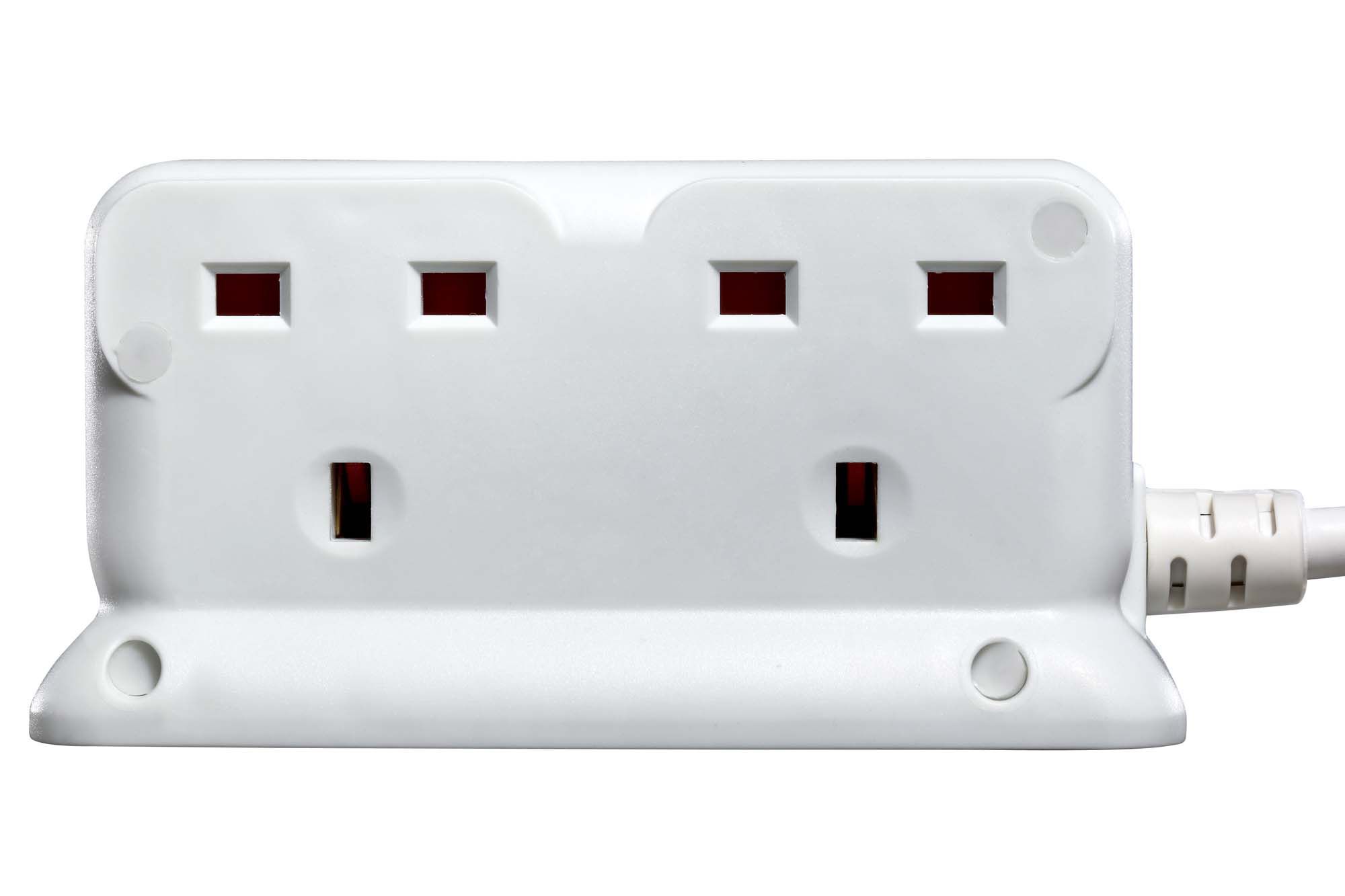 Masterplug Basic 4 socket Unswitched White Extension lead, 8m 