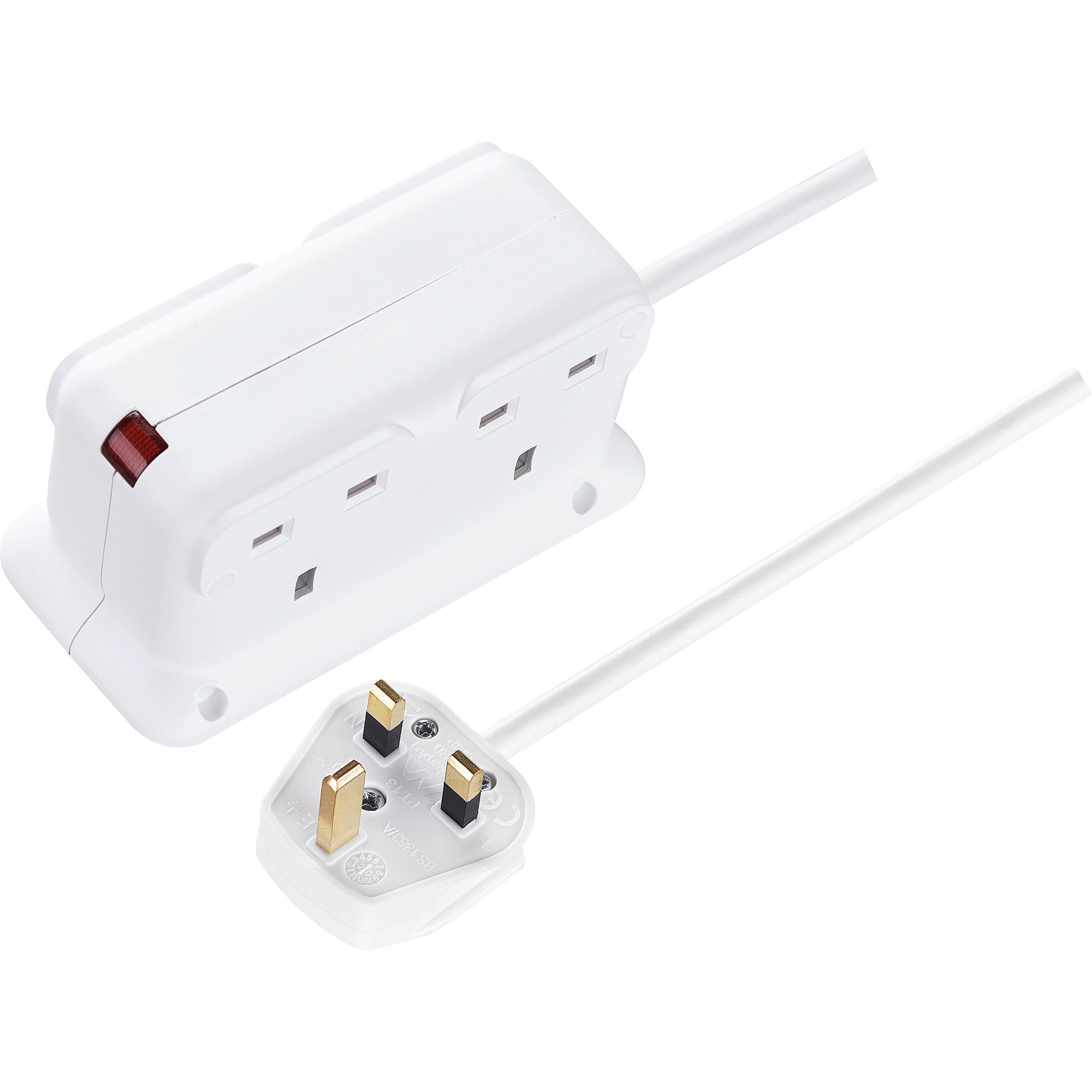 Masterplug BDFN110-BD Basic 4 socket White Extension lead, 1m