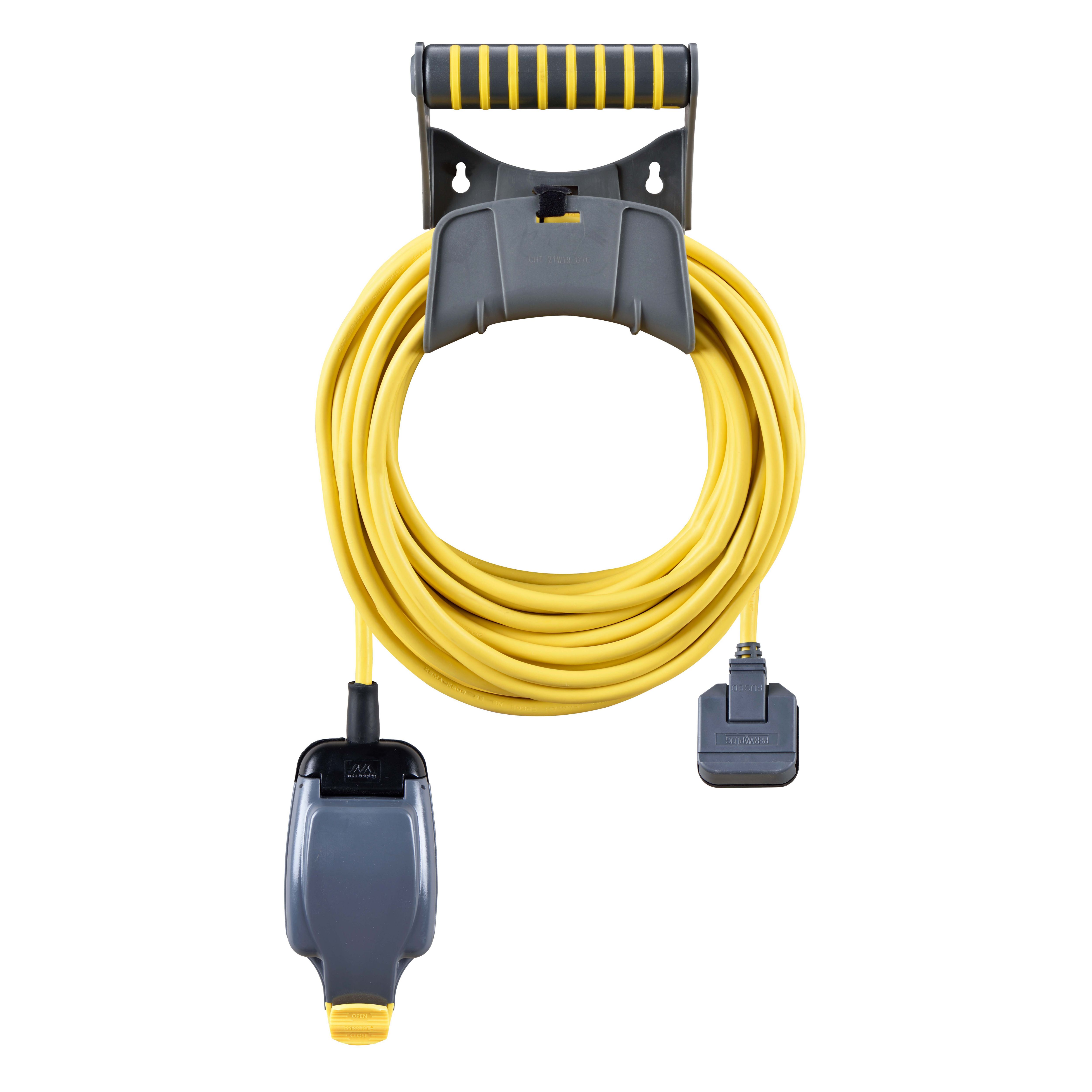 Masterplug IP54 Rated 1 socket 13A Grey & yellow Extension lead
