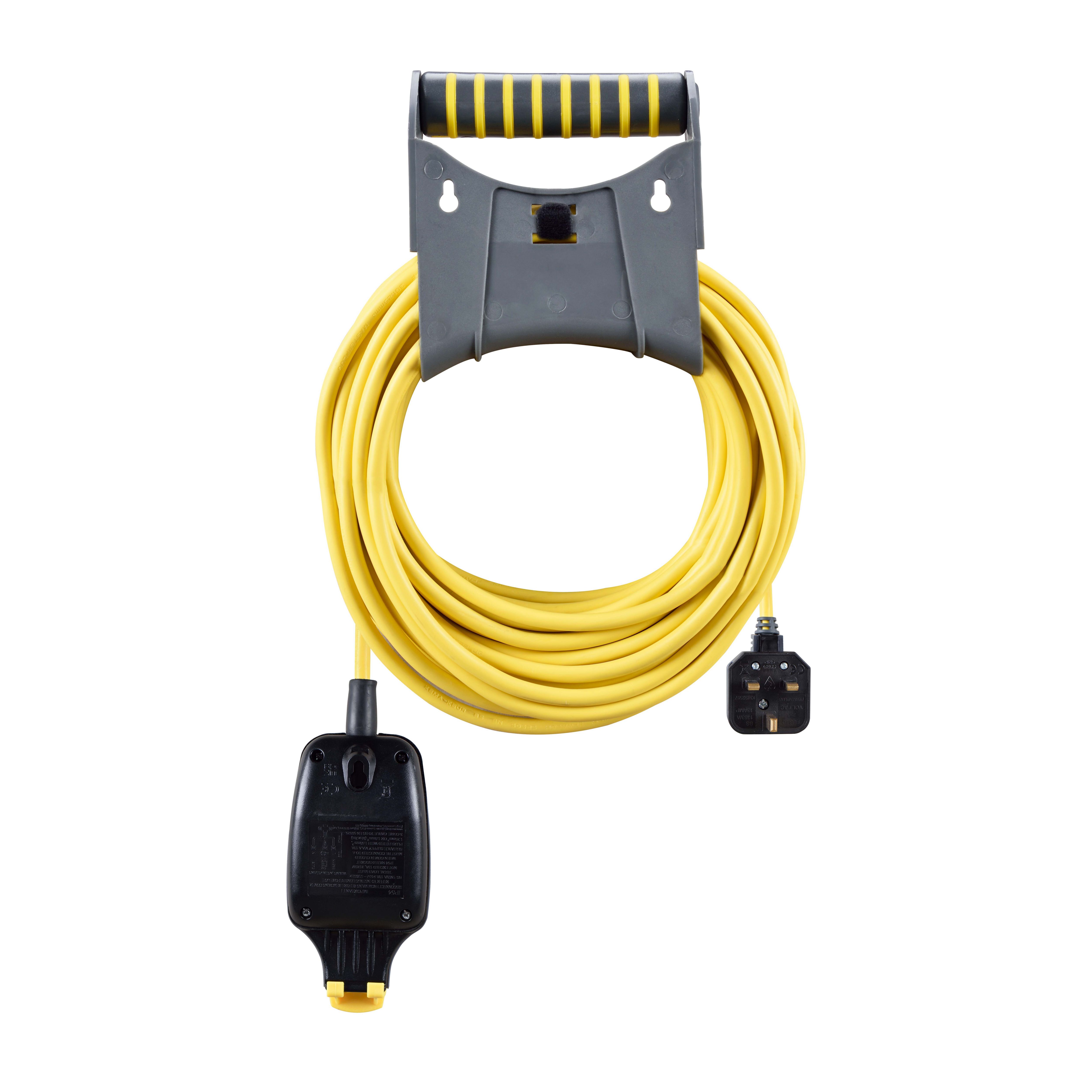 Masterplug IP54 Rated 1 socket 13A Grey & yellow Extension lead, 15m