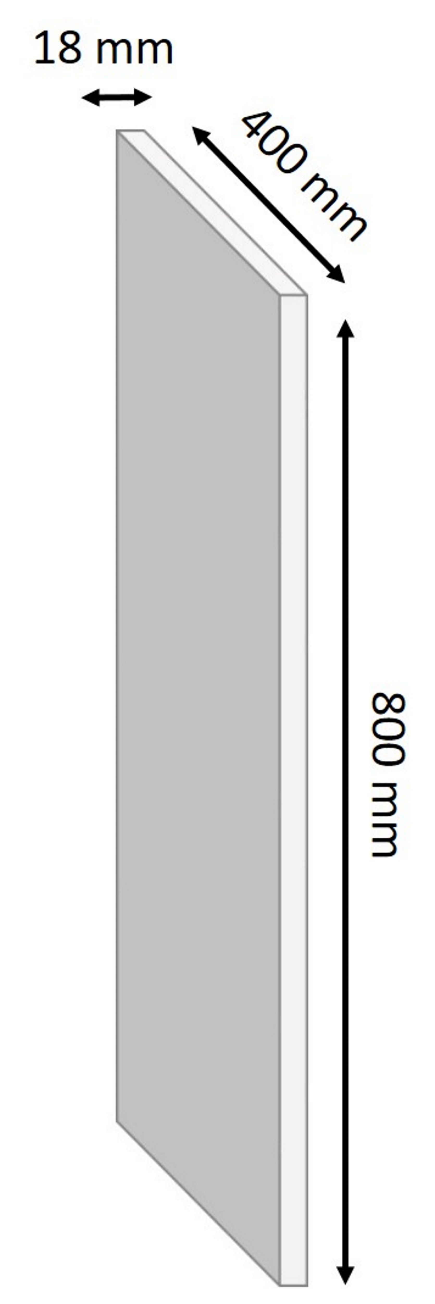 Matt Black Fully edged Chipboard Furniture board, (L)0.8m (W)400mm (T)18mm