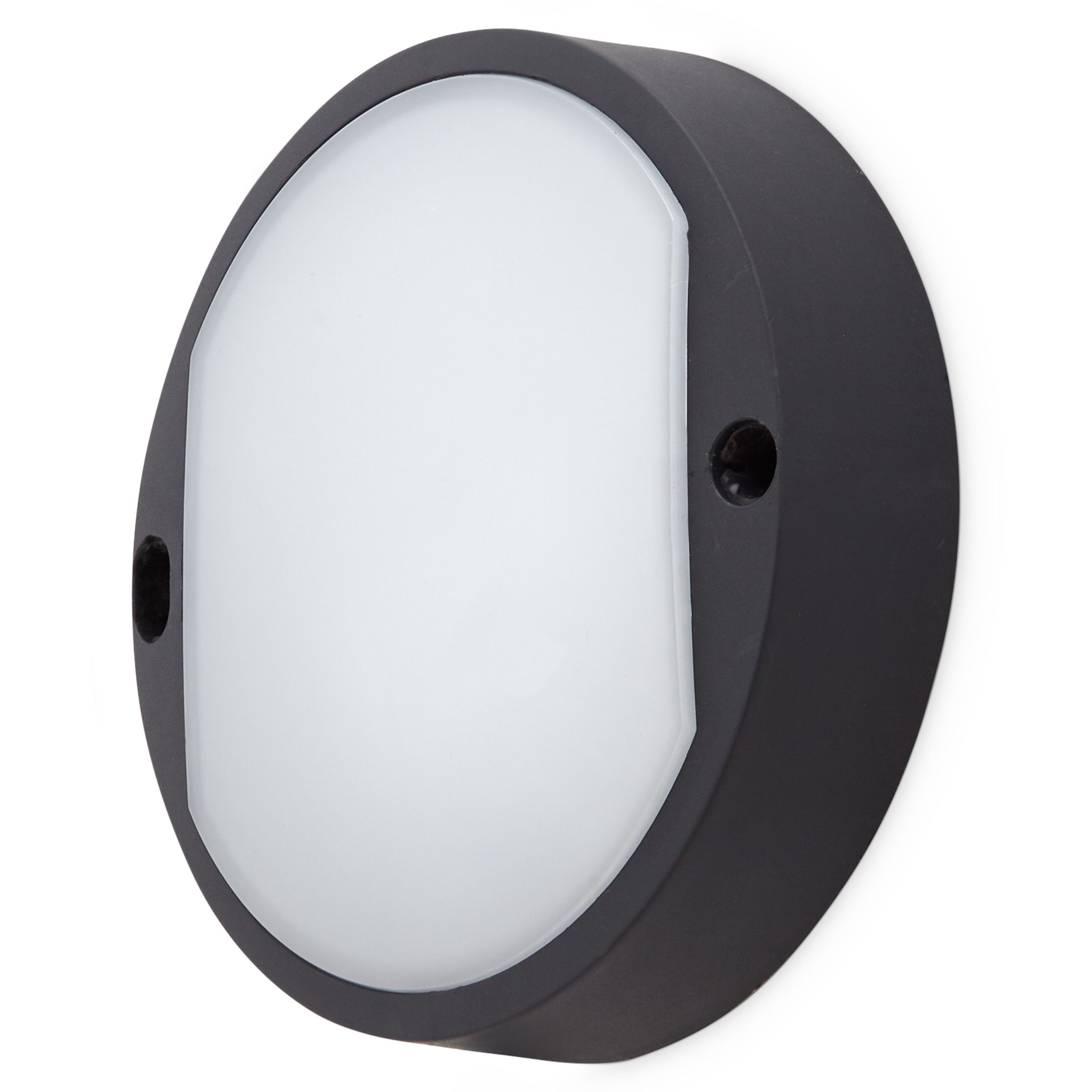 Blooma Melville Black Battery Powered Led Outdoor Bulkhead Wall Light ...