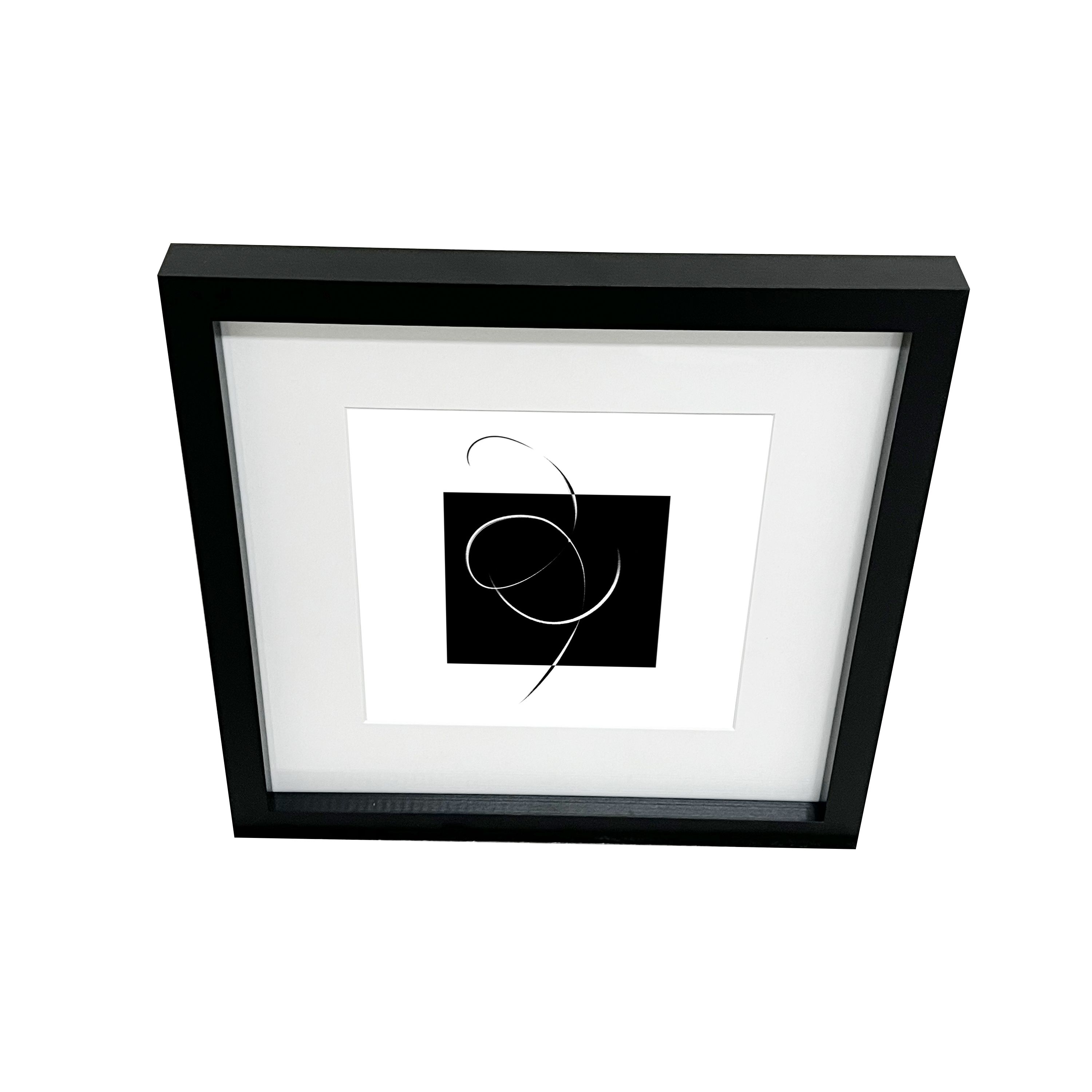 Matt Black Pine effect Plain Single Picture frame (H)32.6cm x (W)32.6cm