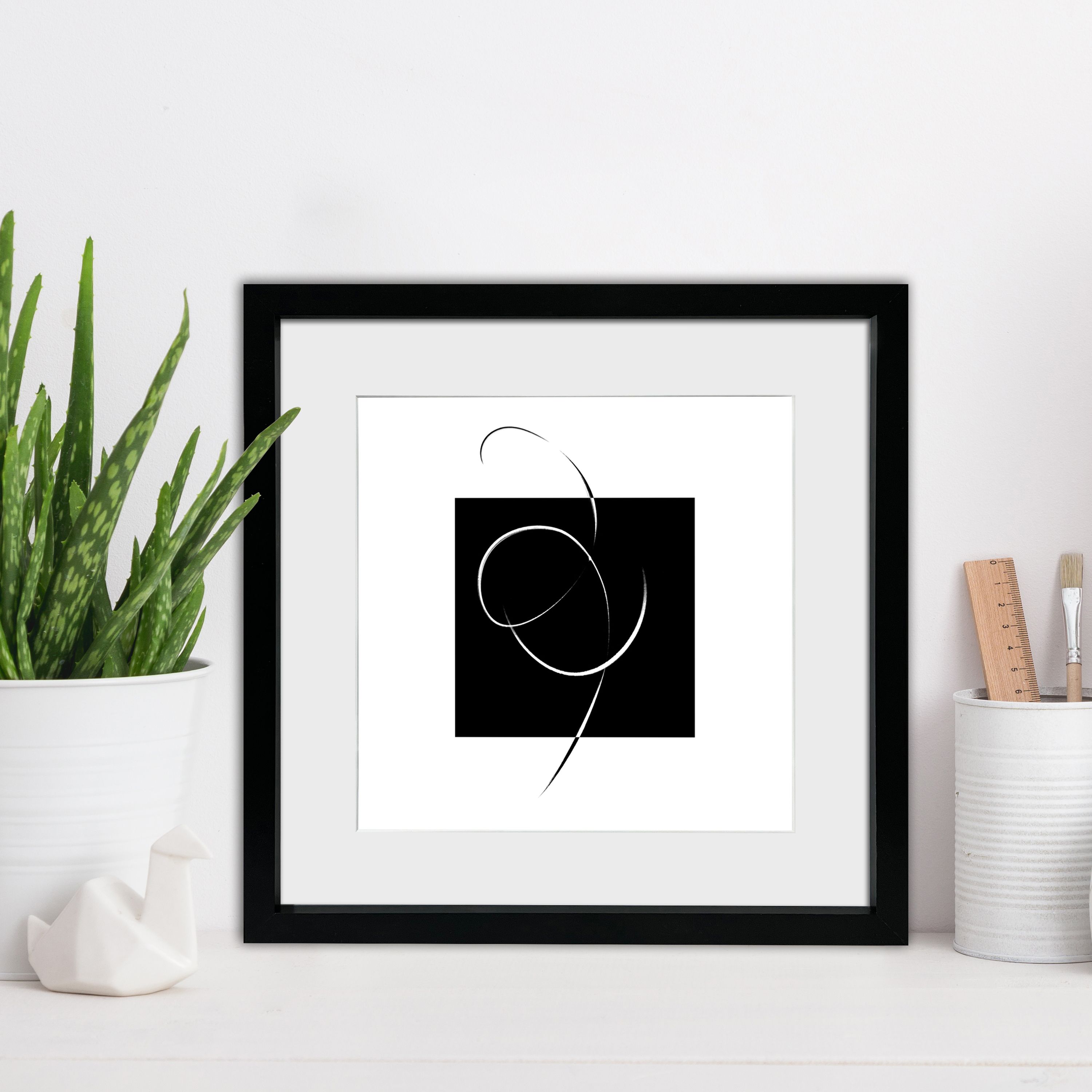 Matt Black Pine effect Plain Single Picture frame (H)42.6cm x (W)42.6cm