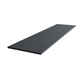 Matt Black Stone effect Chamfered straight edge Solid core laminate Worktop (T) 1.2cm x (L) 122cm x (W) 38.5cm