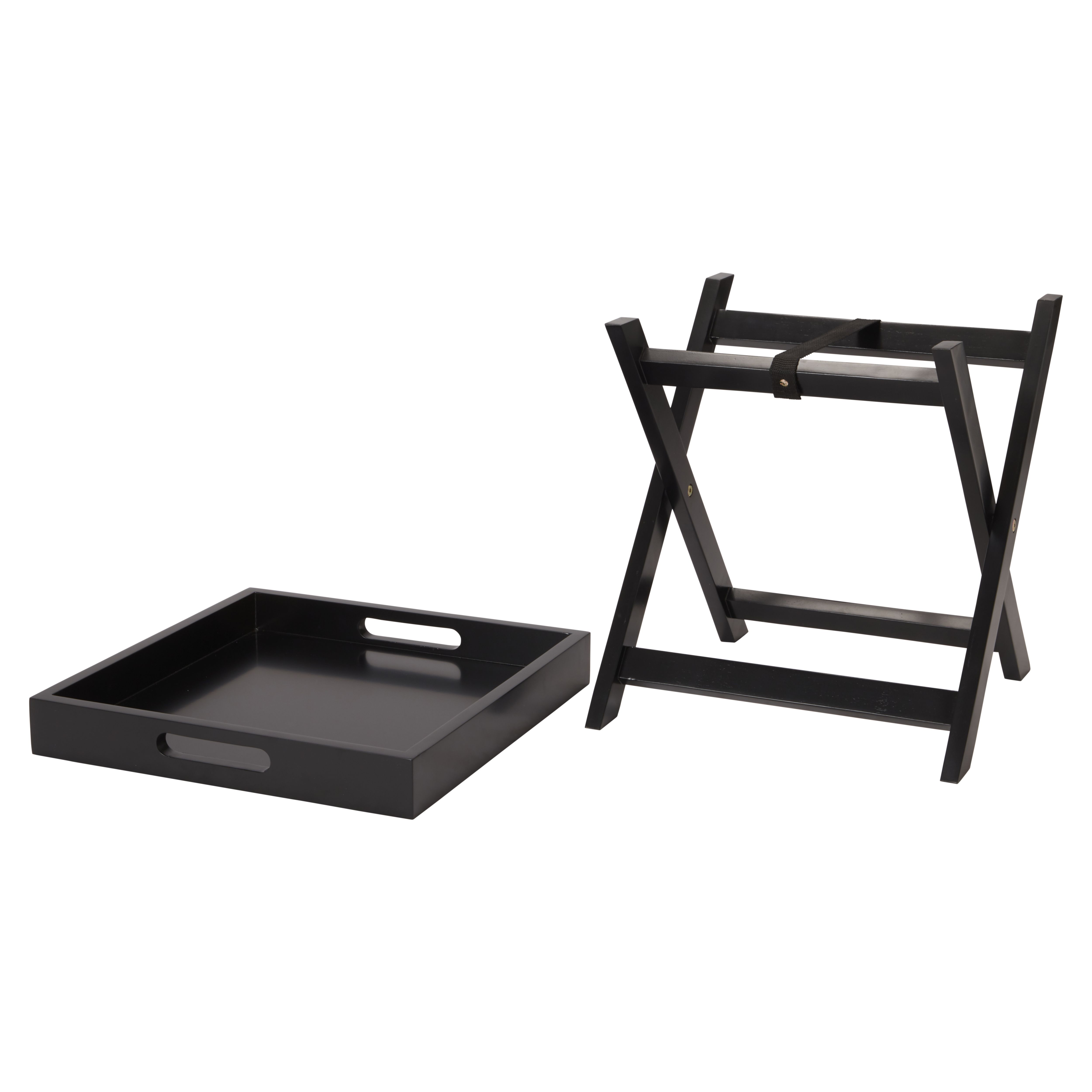 Matt black Tray table (H)44cm (W)40cm (D)40cm
