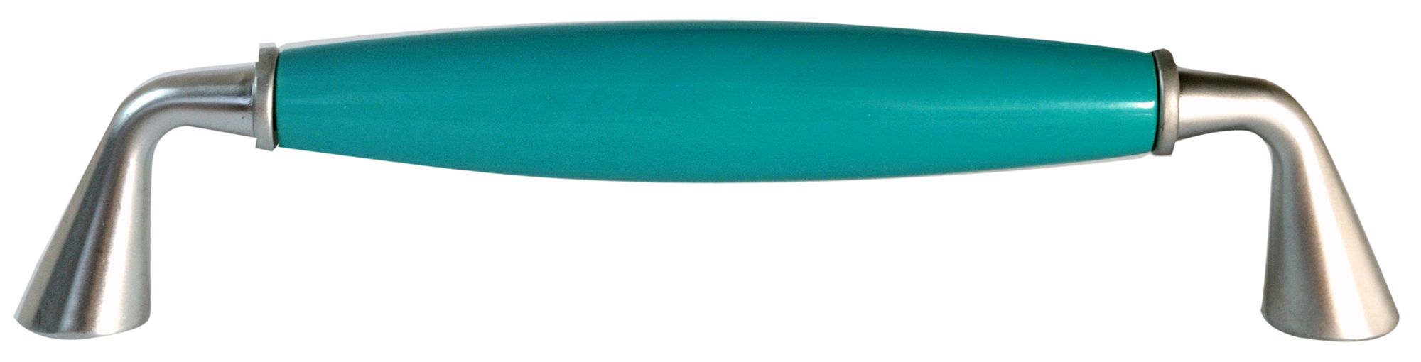 Matt Chrome effect Blue Cabinet Pull handle