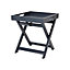 Matt dark blue Tray table (H)44cm (W)40cm (D)40cm