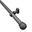 Matt Dark grey Non extendable Ball Single curtain pole set, (L)1.5m (Dia)28mm