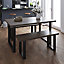 Matt dark oak effect Dining table (H)74.1cm (W)90cm