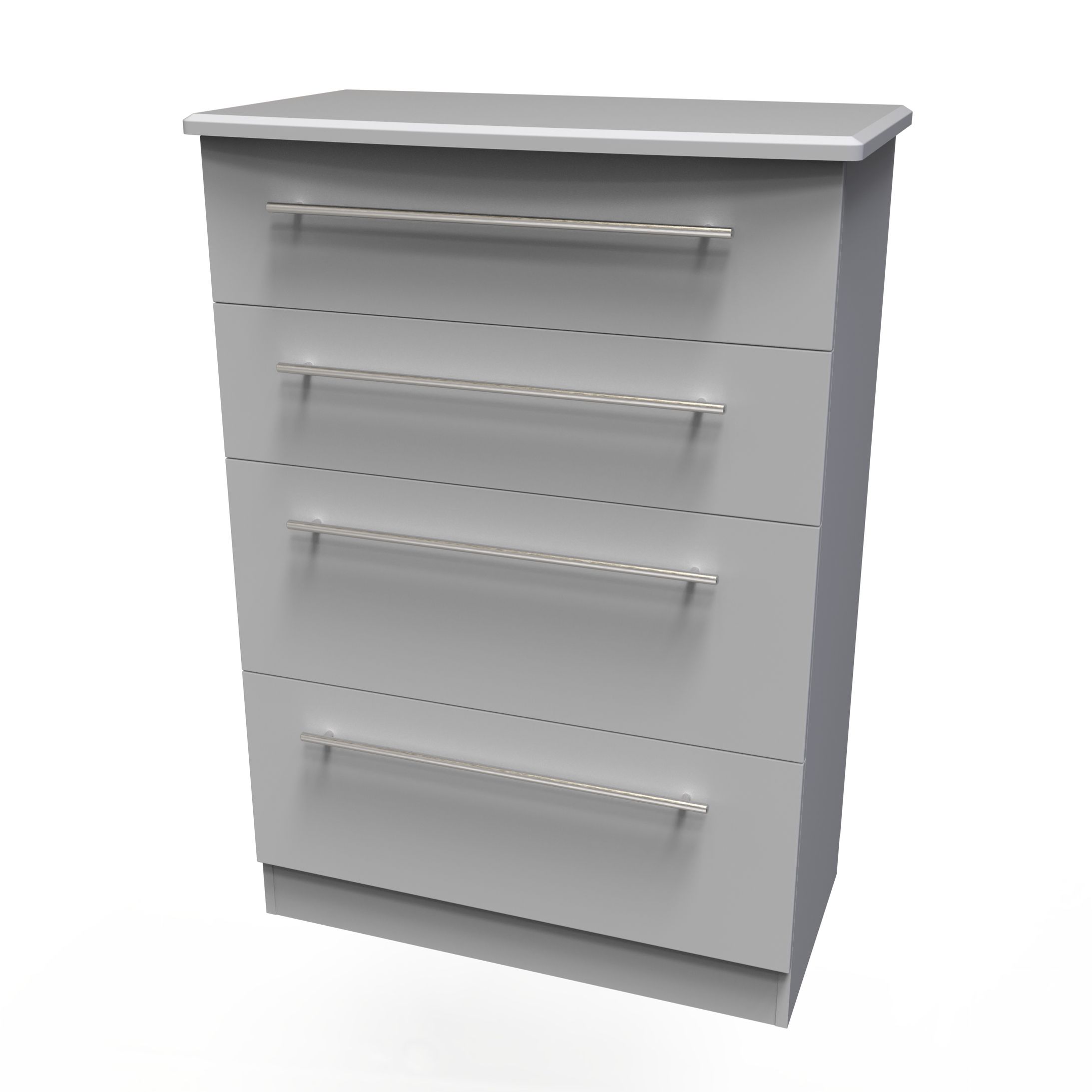 Matt grey 4 Drawer Chest of drawers (H)1075mm (W)765mm (D)415mm