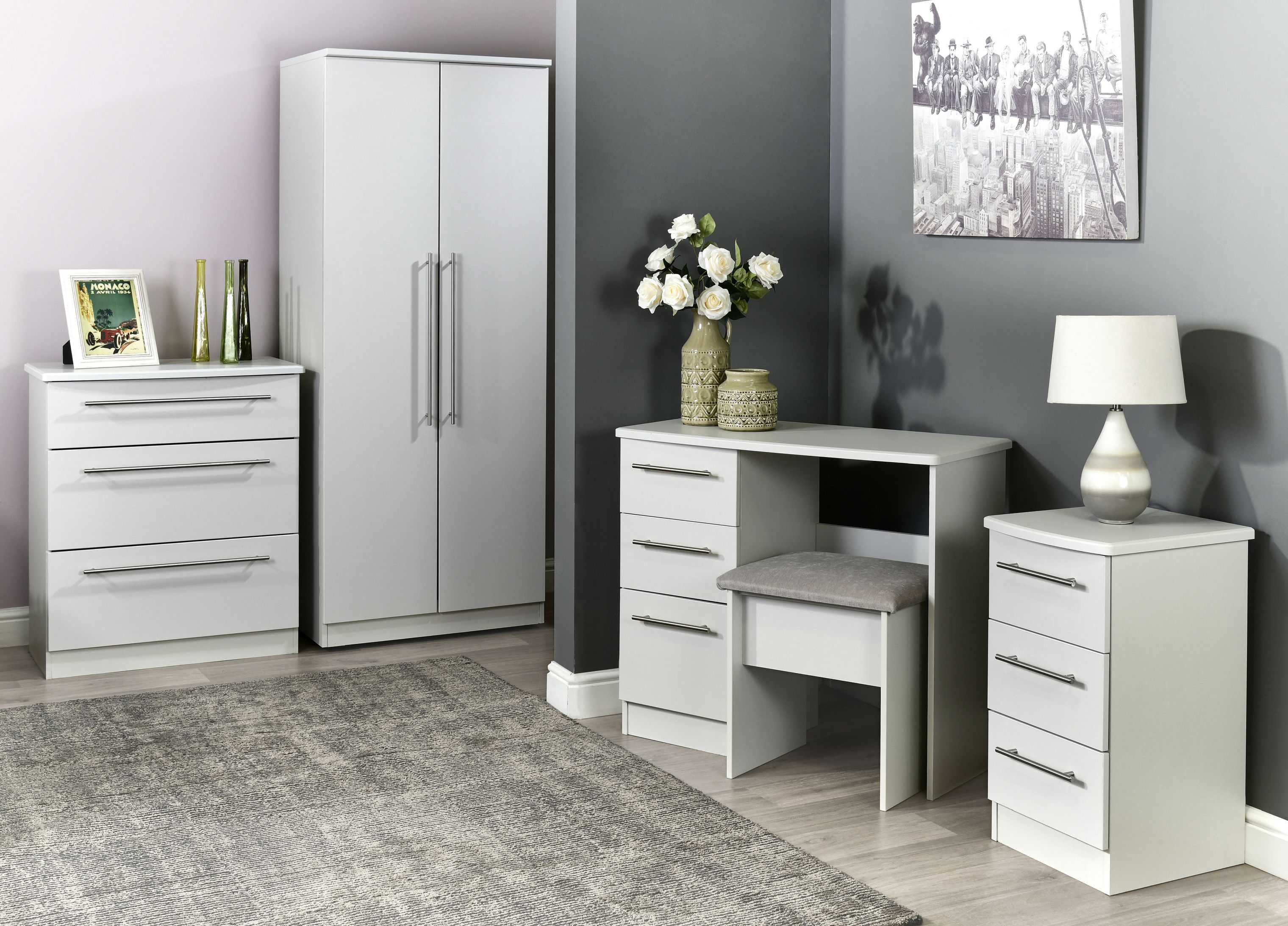 Matt grey 4 Drawer Chest of drawers (H)1075mm (W)765mm (D)415mm