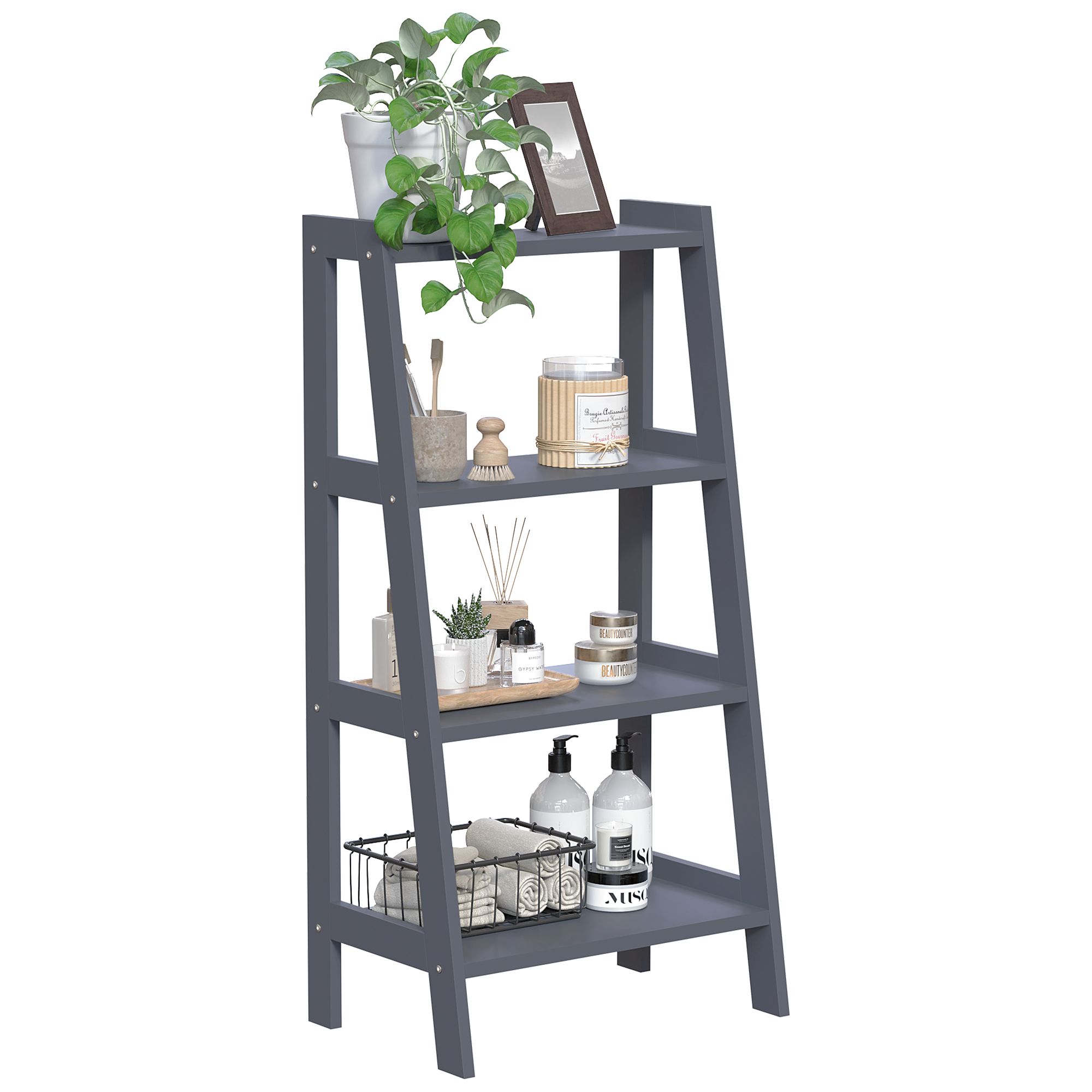Matt Grey Freestanding Shelving (D)30cm (H)90cm