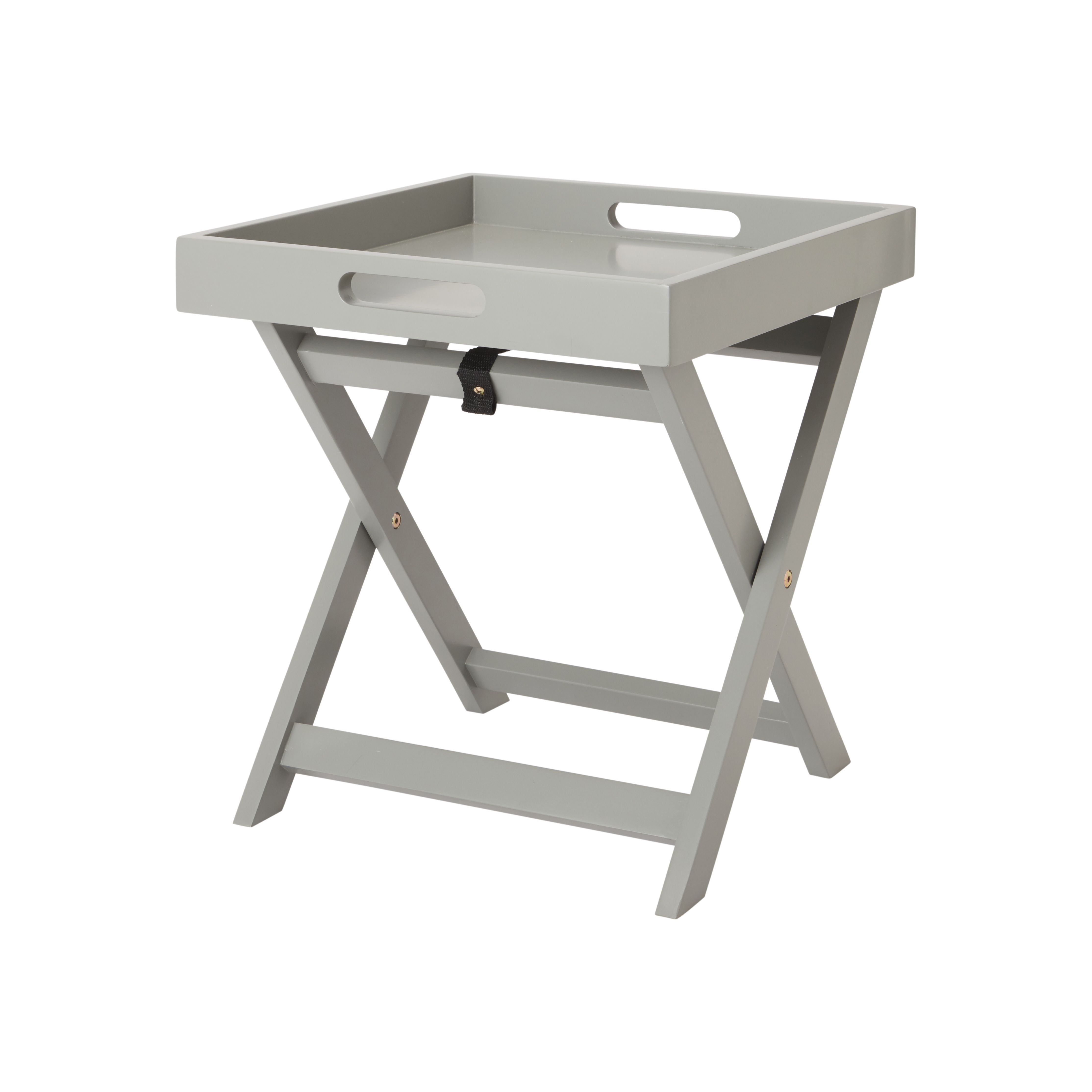 Gray folding outlet tray table