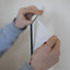 Matt Steel Grey Glass Self-adhesive Bathroom Splashback (H)25cm (W)60cm